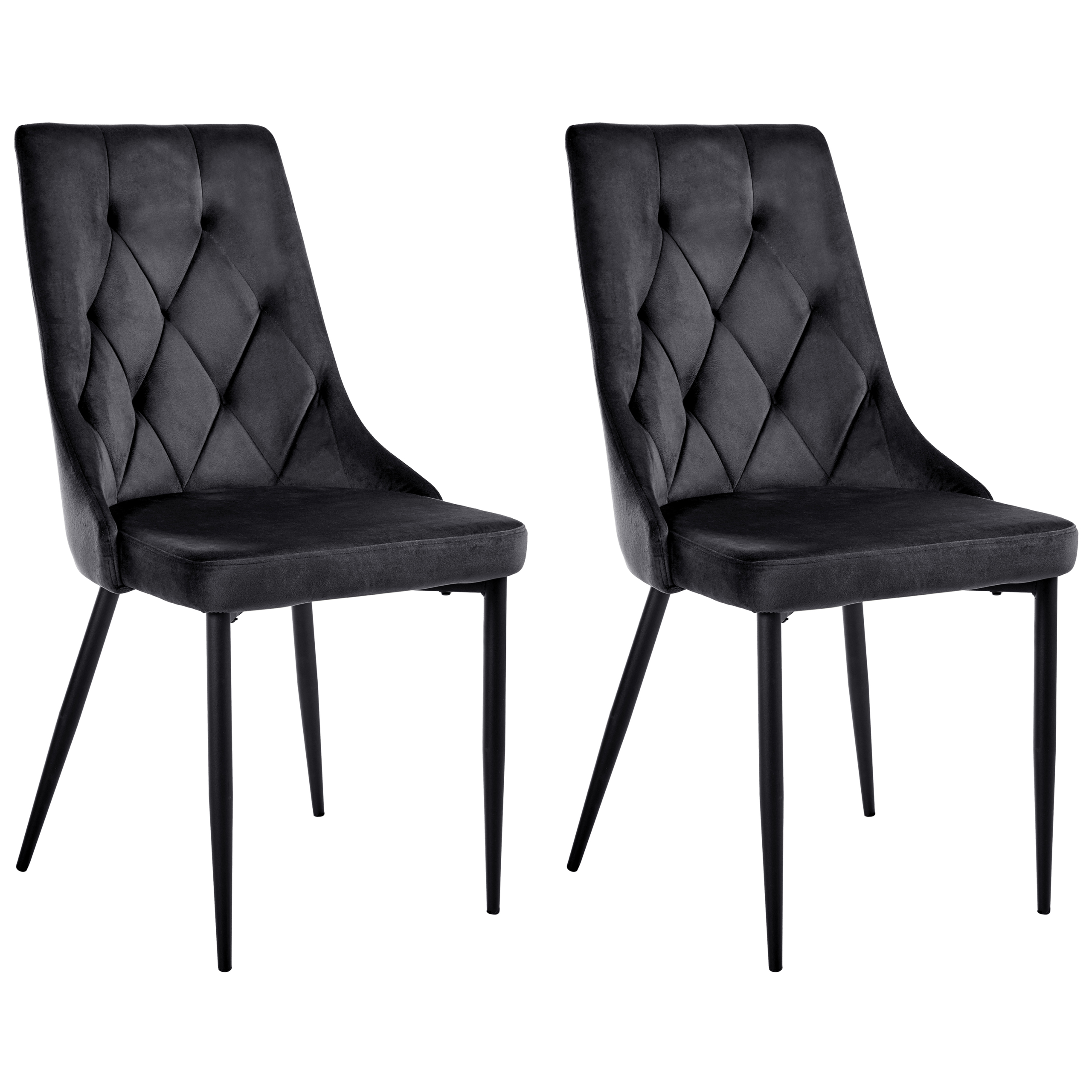 Sæt med 2 spisebordsstole AVENIR Velour Sort