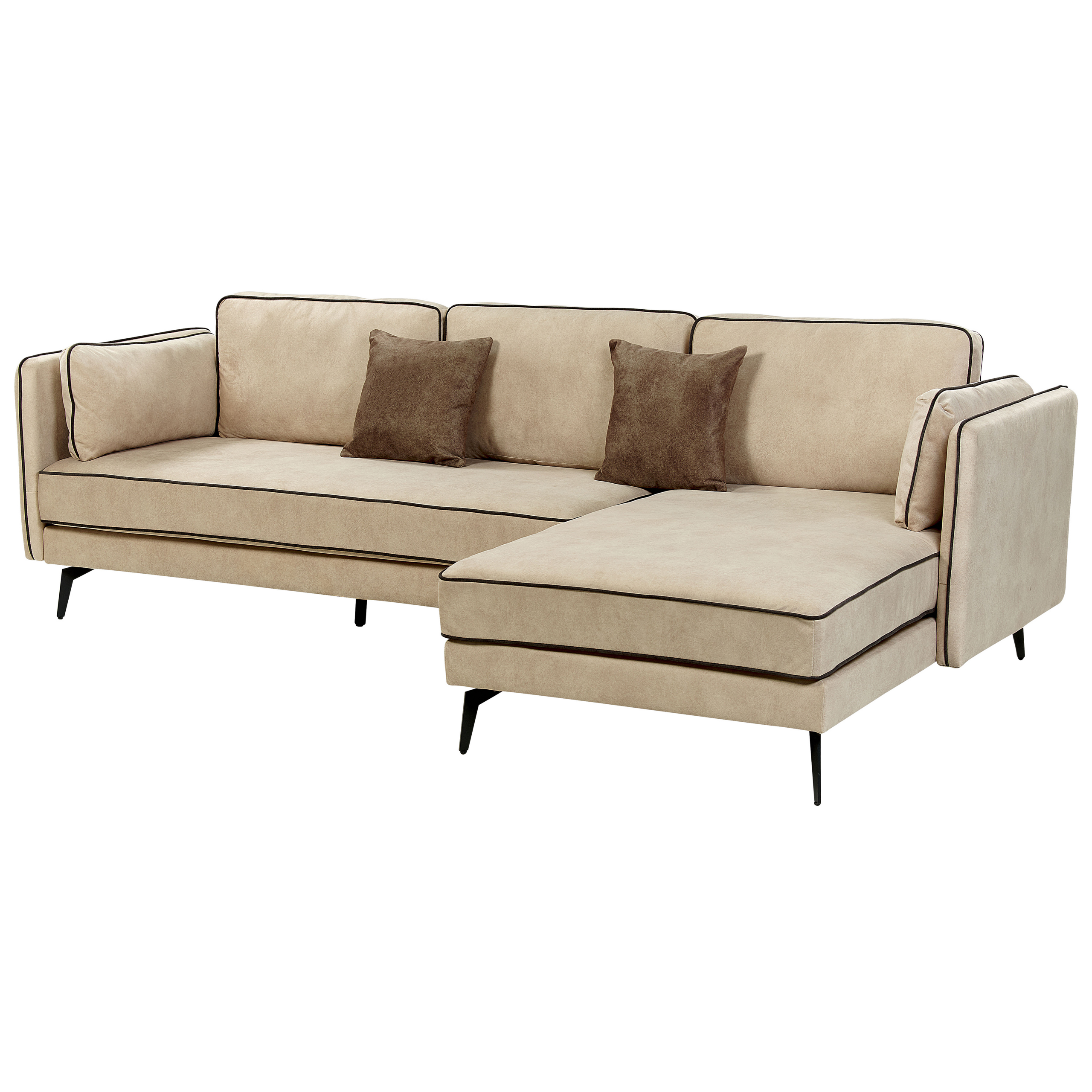 Hjørnesofa 3 personers ALTAN Velour Beige Venstrevendt