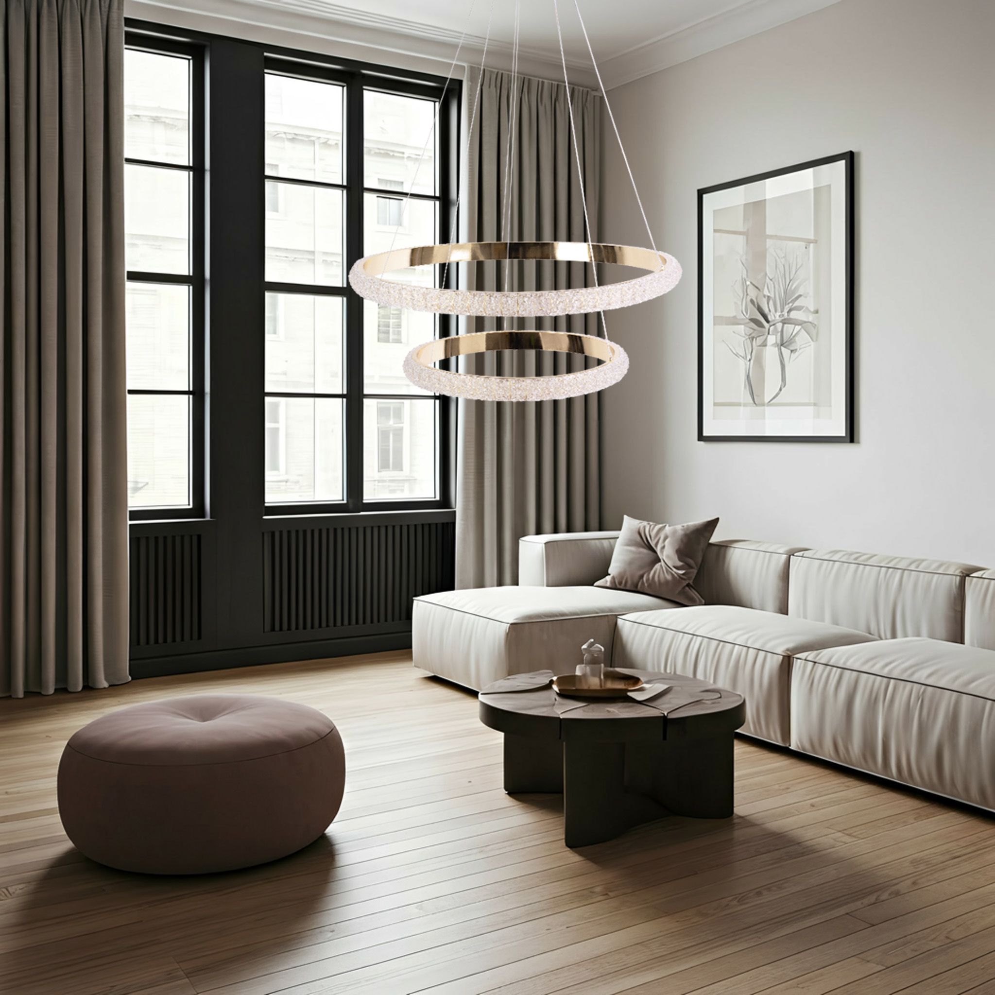 TOOLIGHT hængende loftlampe LED G045-2CP Guld 63x63x4cm