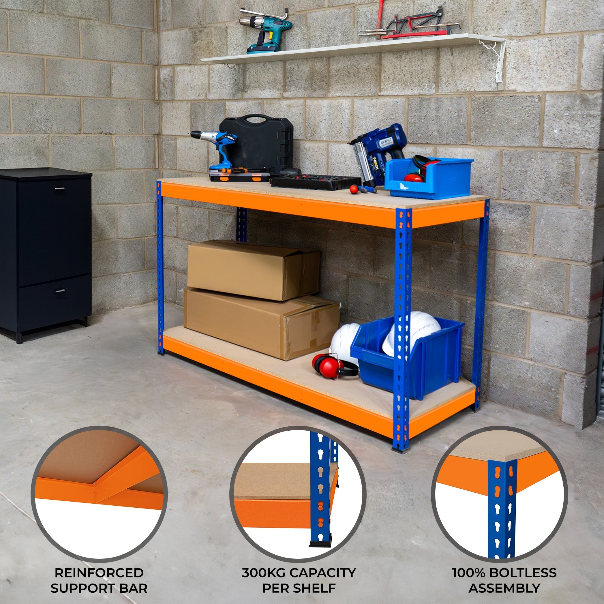 S-Rax skrivebord i 2 niveauer - 90 cm x 60 cm x 90 cm