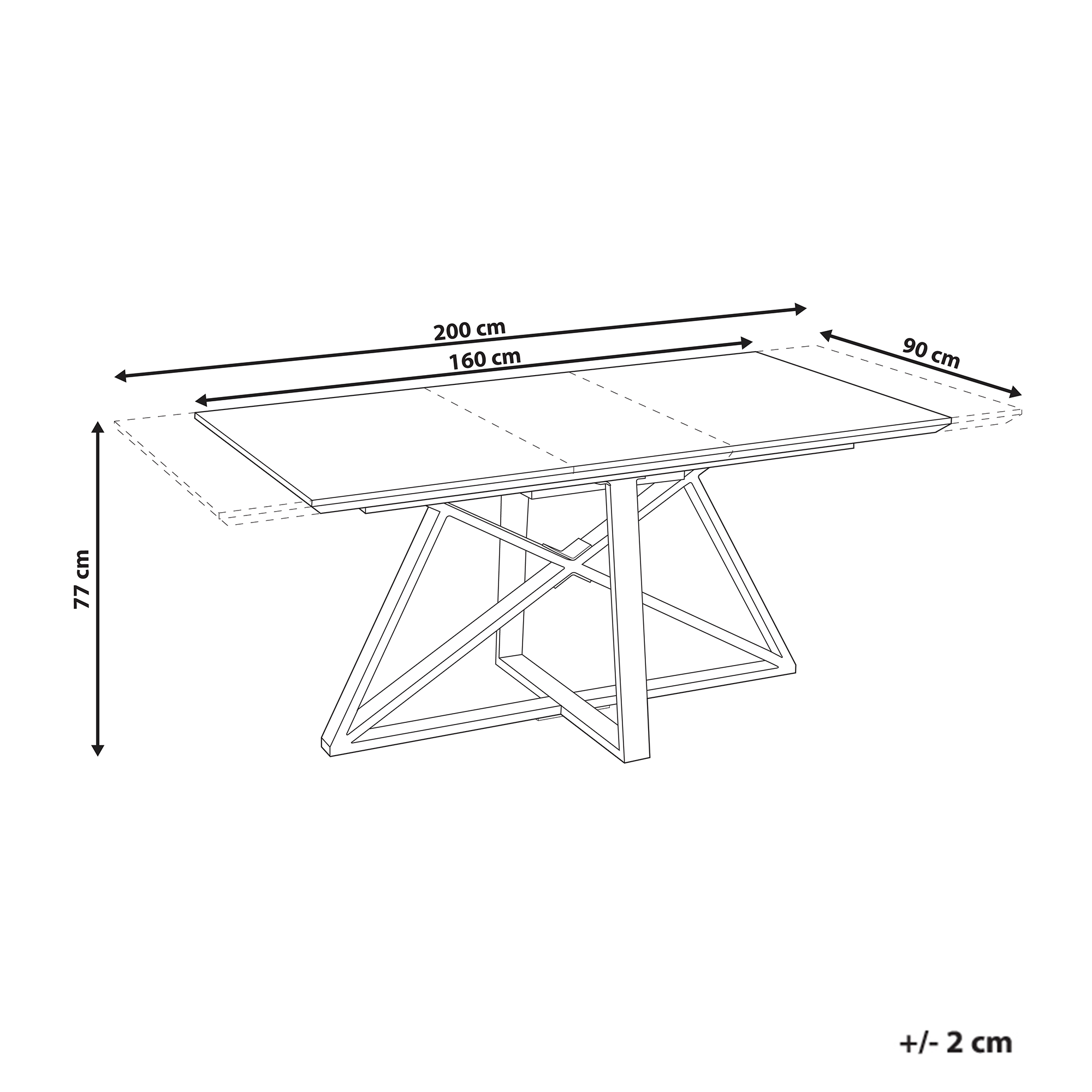 Spisebord med udtræk MAXIMUS Hvid marmor 160/200 cm 90 cm