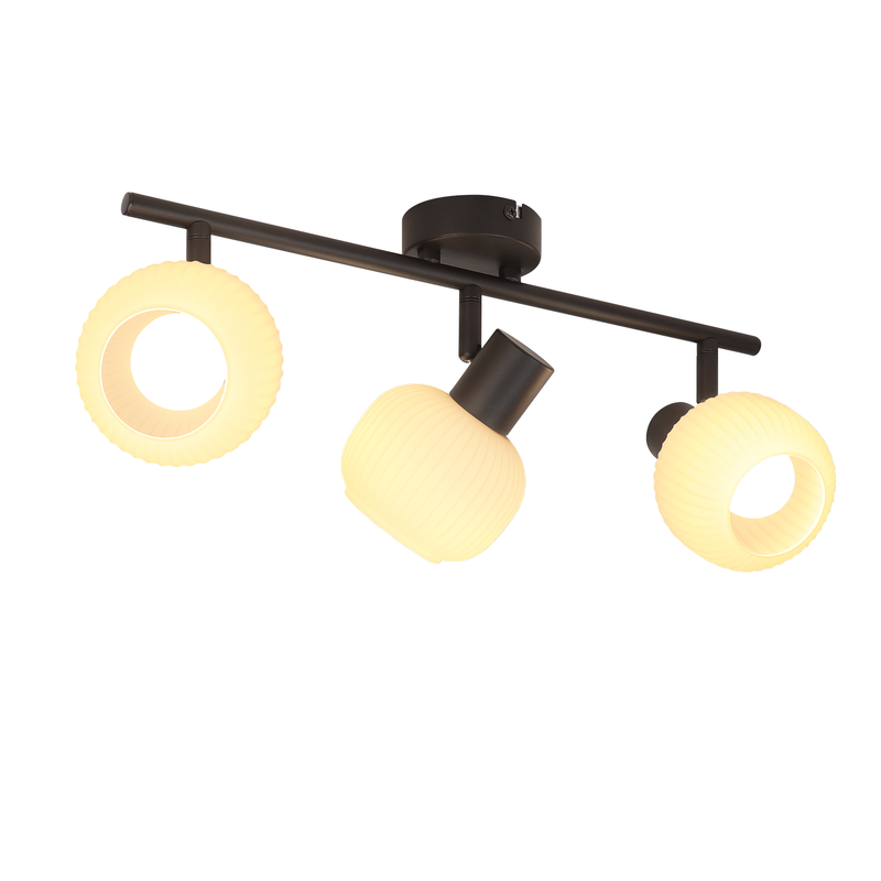 NETTLIFE sort loftspotlight E14 vintage - glasskærm til indendørs brug, moderne spotlight til soveværelse, stue