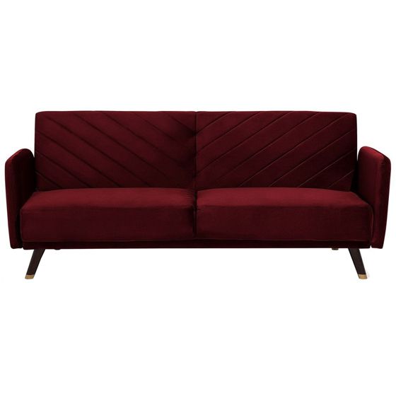 Sovesofa 3 personers SENJA Velour Mørkerød