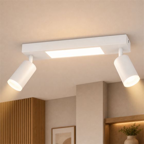 NETTLIFE loftspotlight 2 GU10 pærer til soveværelse 3000k 20W sort varm hvid justerbar metal