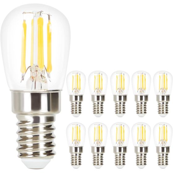 NETTLIFE 10 stk. E14 ST25 LED-pærer 2700K varm hvid 4W erstatningspærer til 40W vintage-lampe retro nostalgiske glasglødepærer
