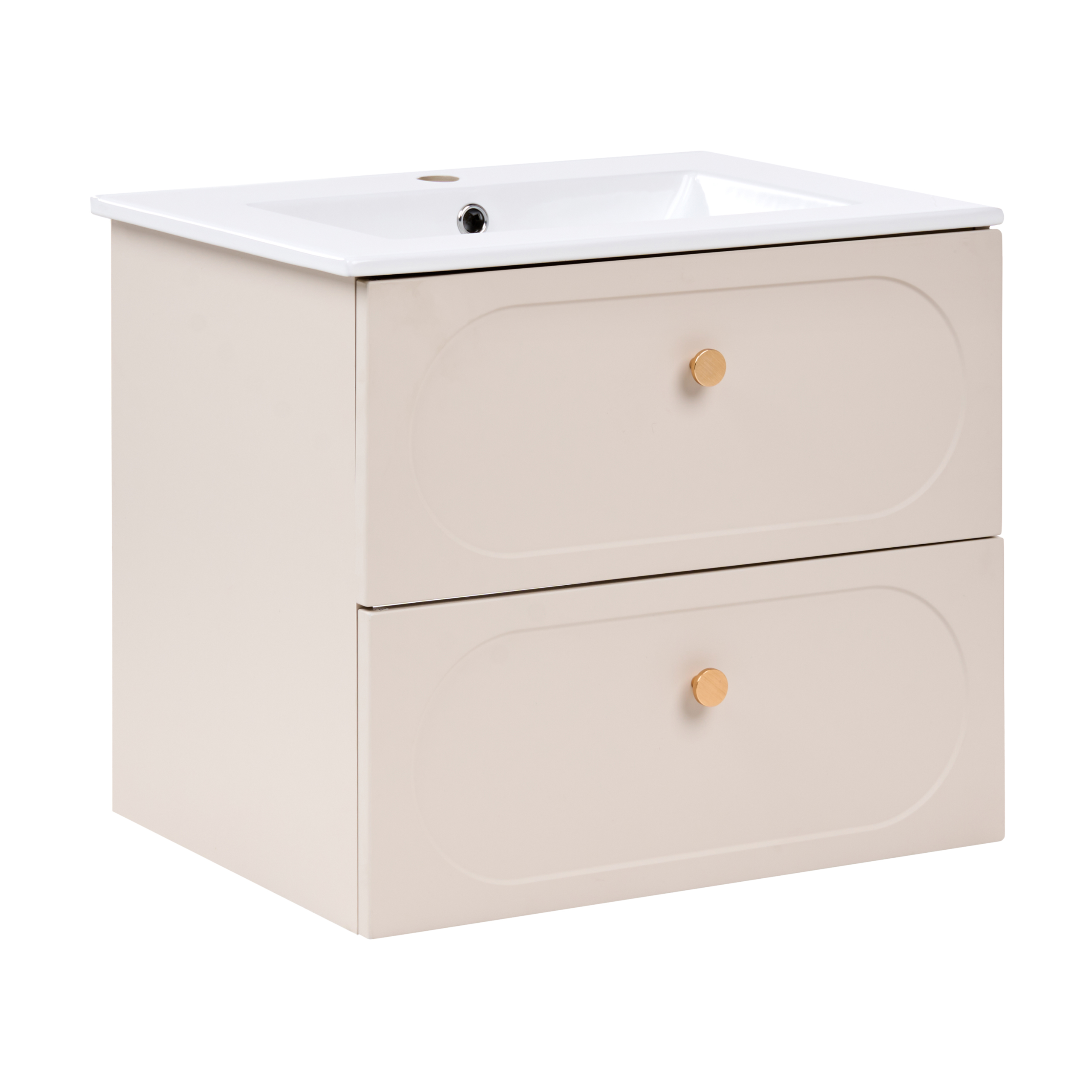 Væghængt underskab med håndvask TARUMIR 60 cm Beige