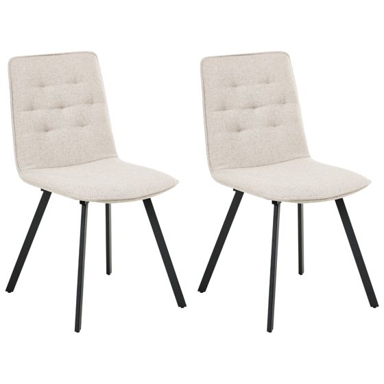 Sæt med 2 spisebordsstole CARVER Beige