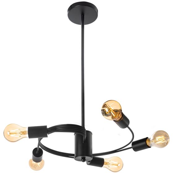 TOOLIGHT hængende loftlampe APP739-5CP Sort 38x38x73cm