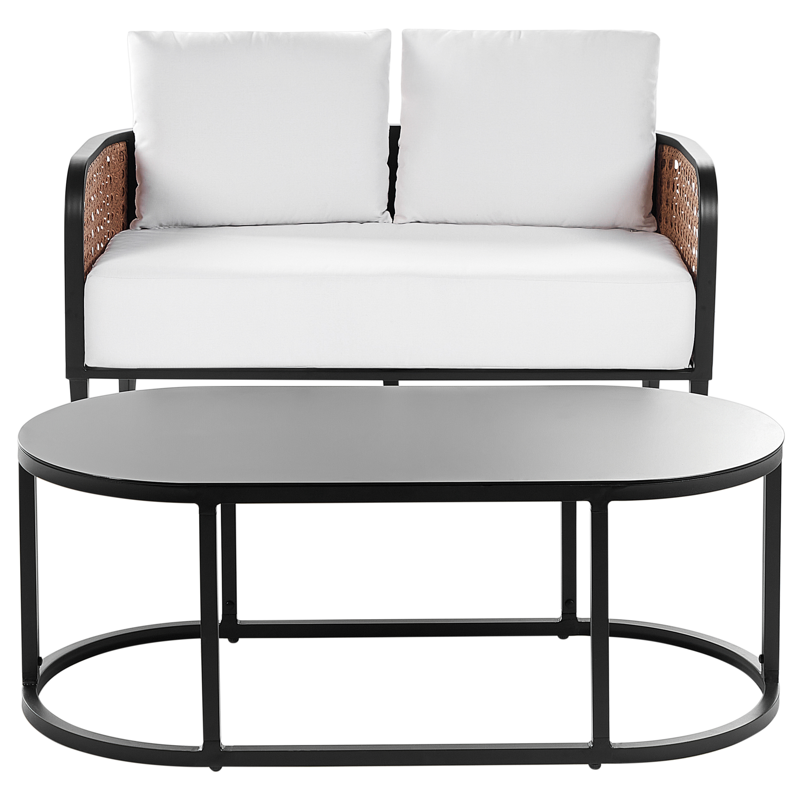Loungesæt med bord 2 personers MONTEFALCO Metal Hvid