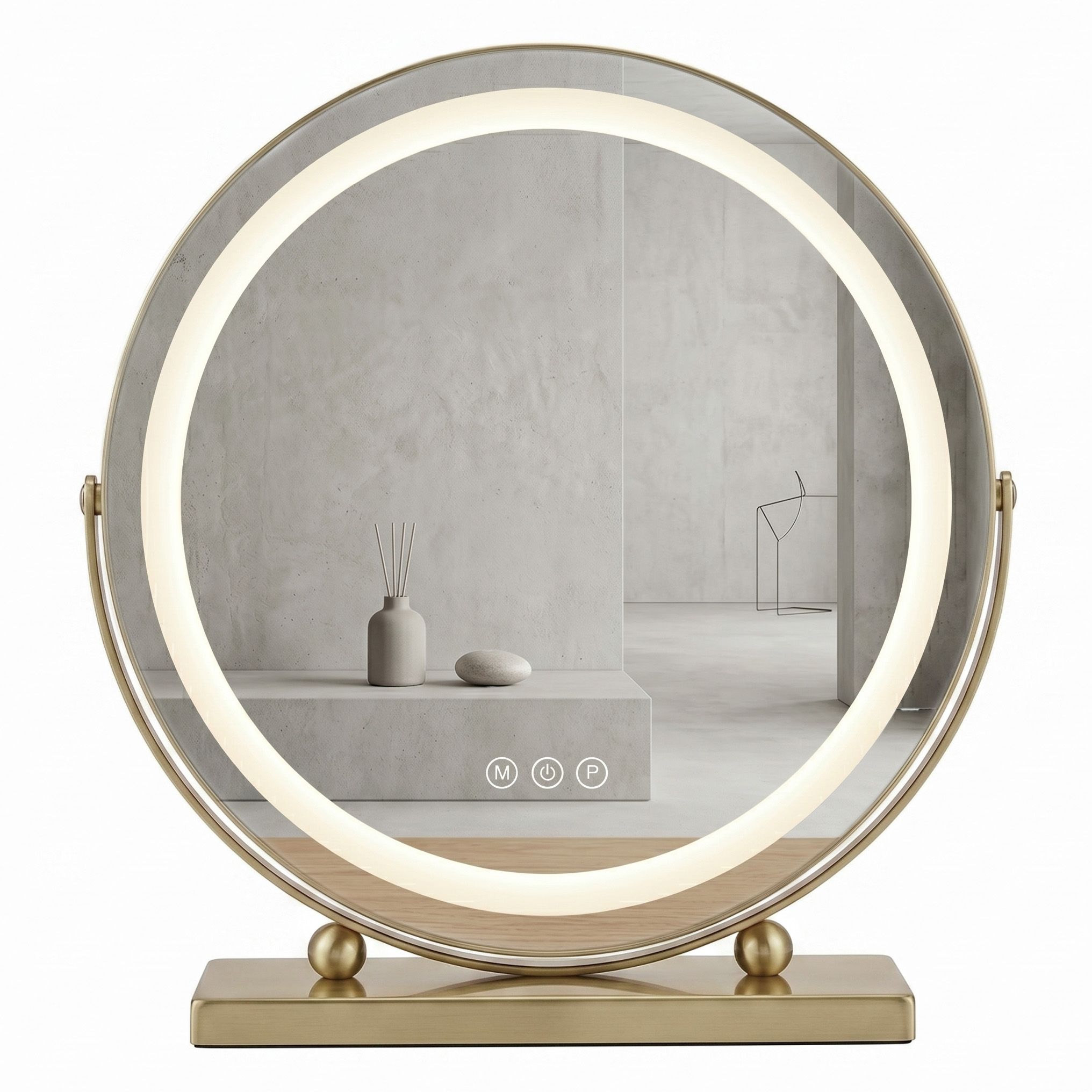REA spejl Make-up 40cm LED Guld 12x4x43cm