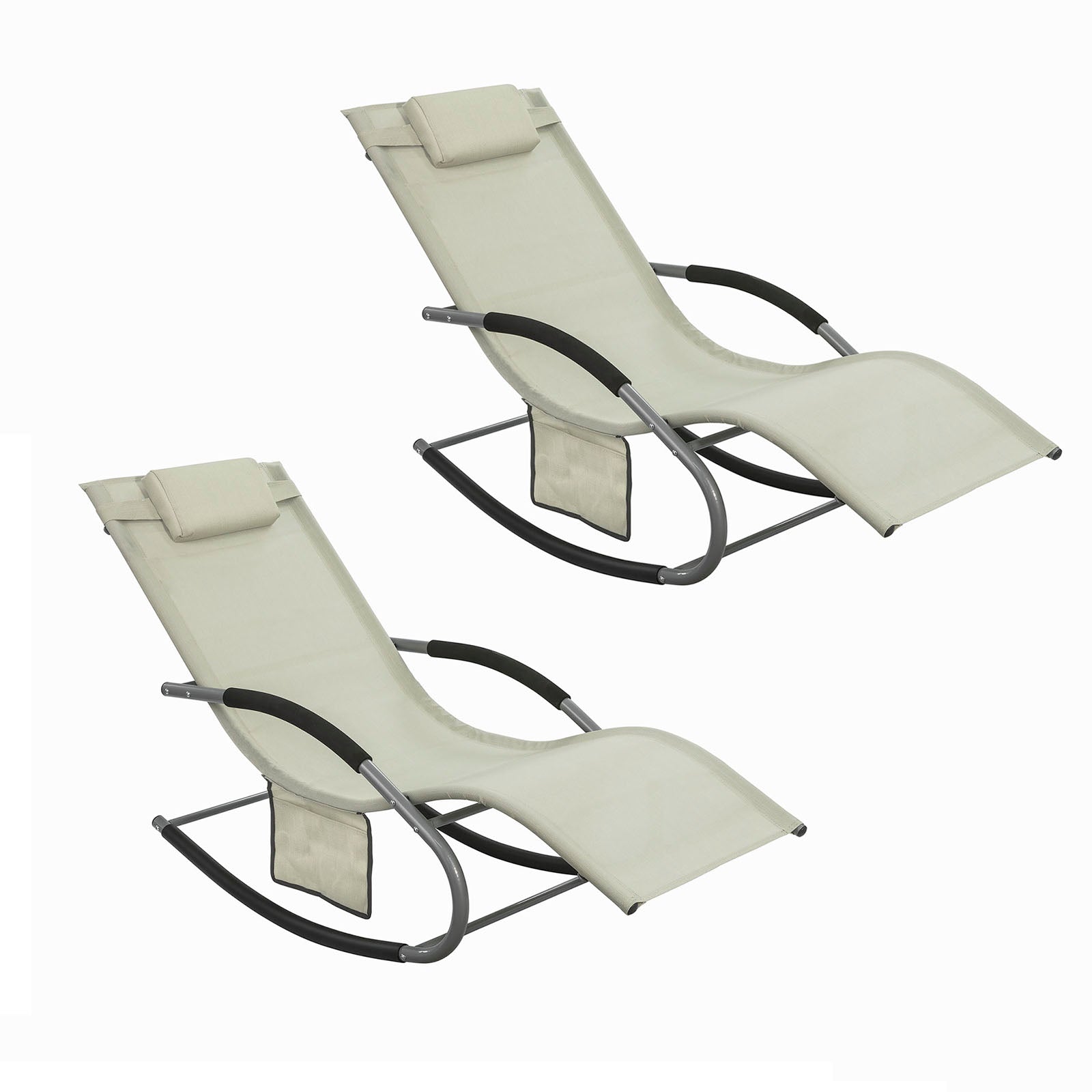 SoBuy, udendørs havestol, Sammenklappelig strandstol, mobil stol, OGS28-MIX2