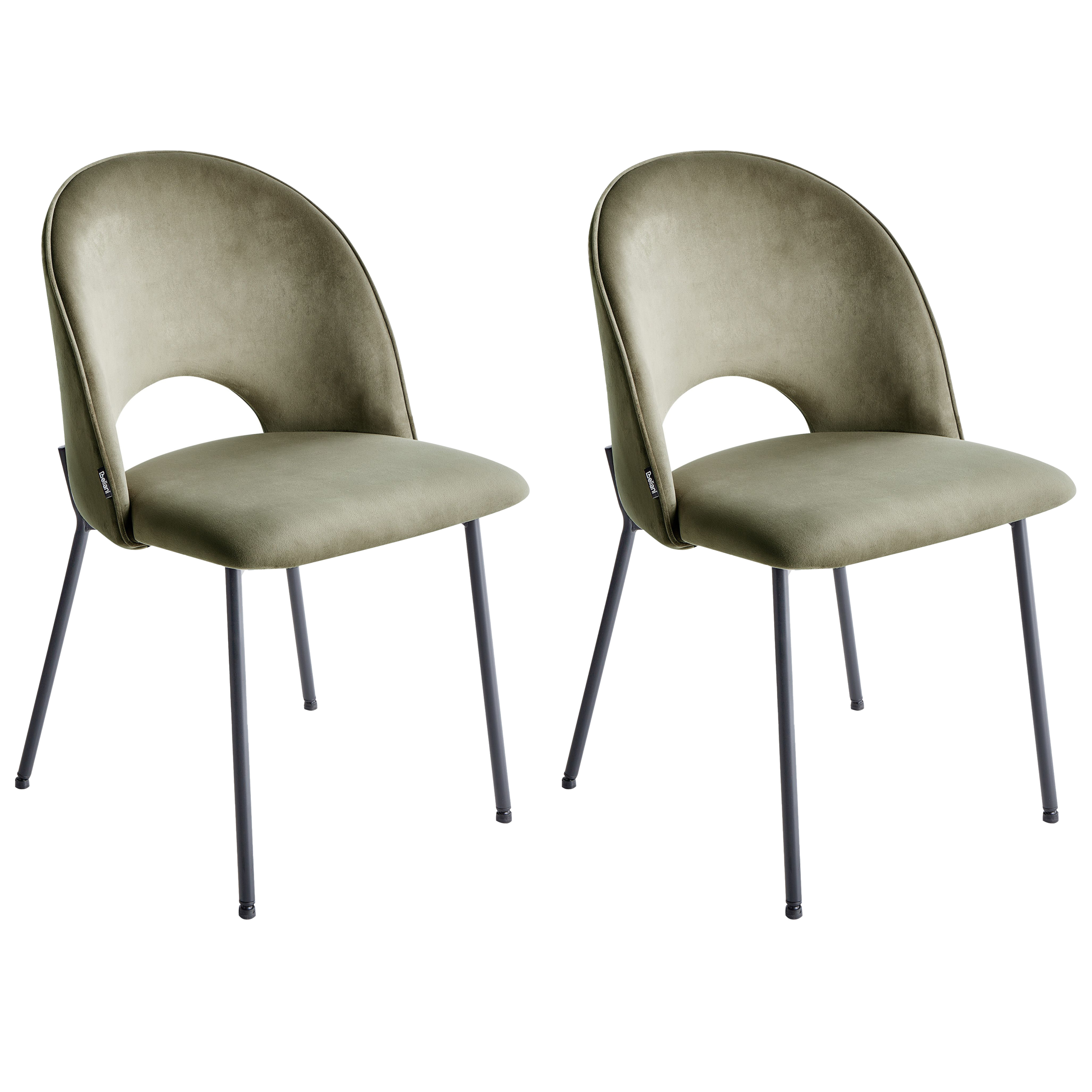Sæt med 2 spisebordsstole COVELO Velour Mørkegrøn