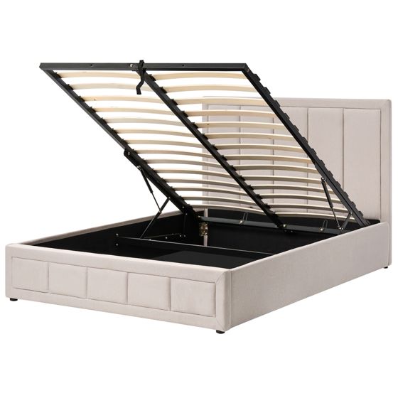 Seng med opbevaring QUIBERON Beige 140 x 200 cm