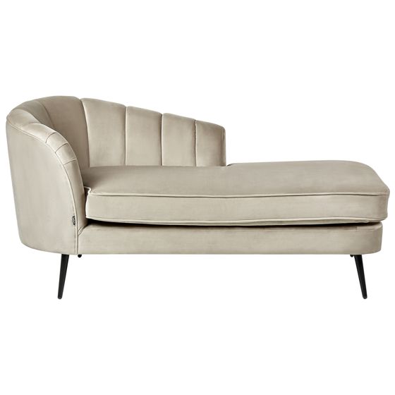 Venstrevendt chaiselong ALLIER Velour Beige