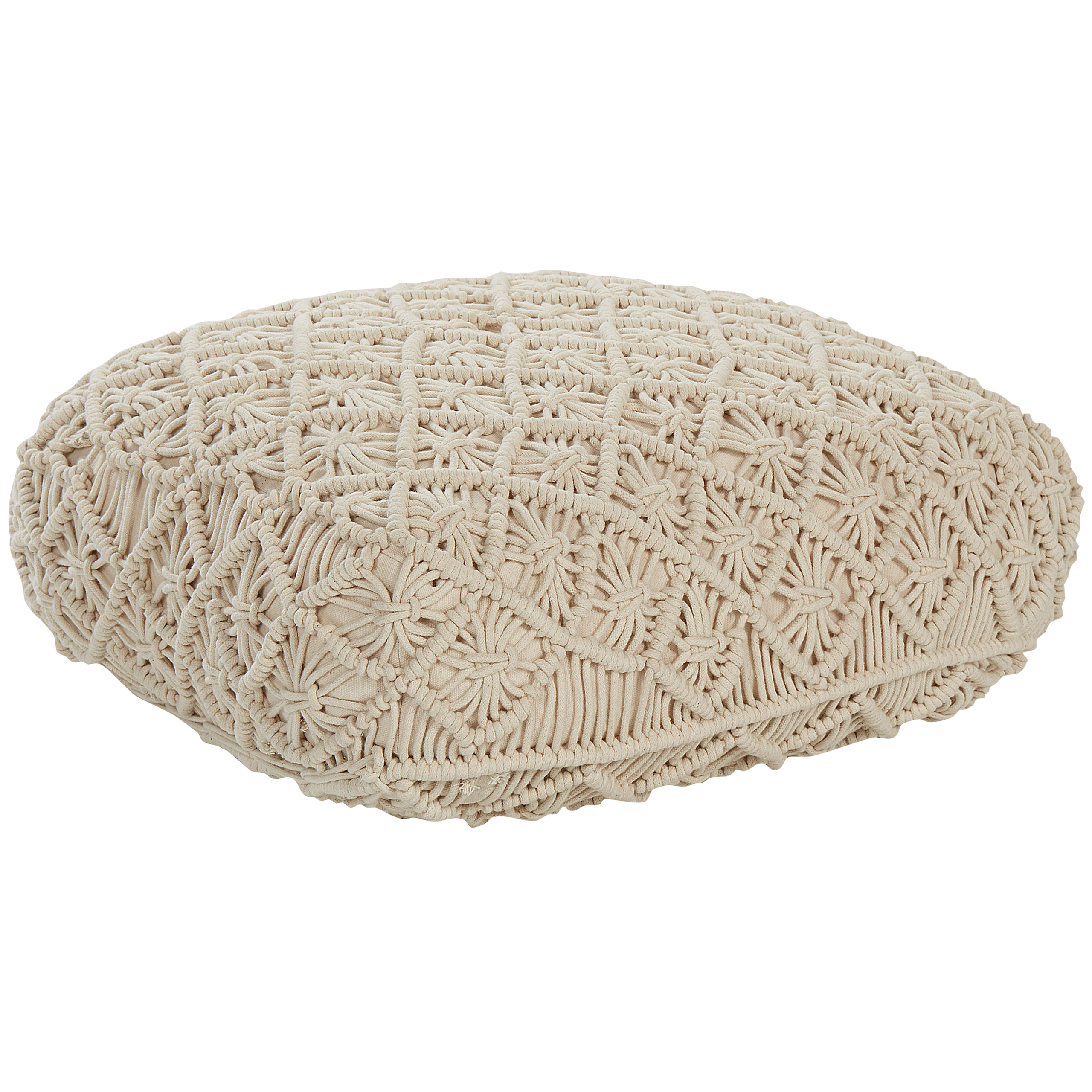 Puf Macramé BERRECHID Bomuld Beige