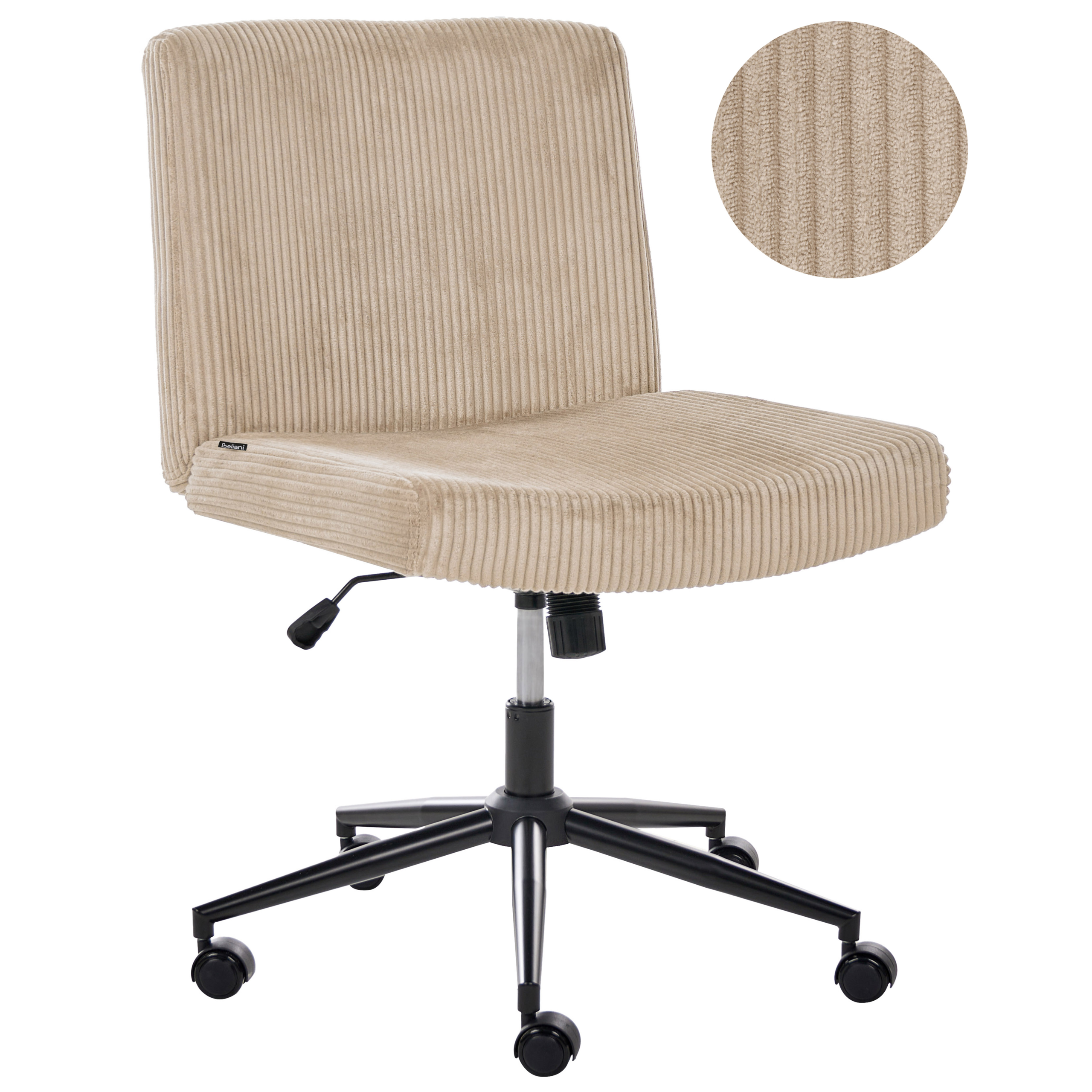 Skrivebordsstol GEDDES Fløjl Beige