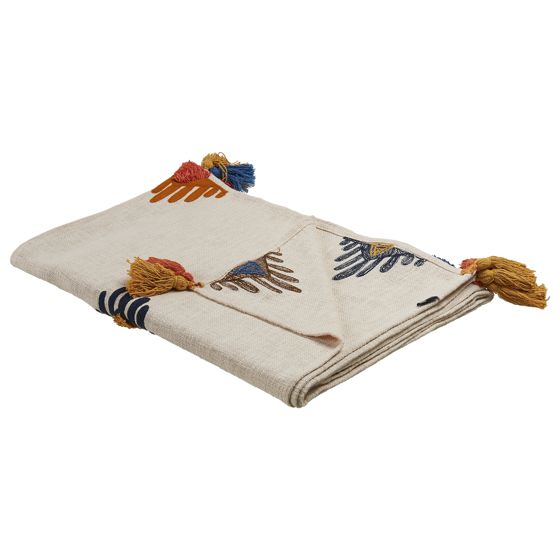 Plaid MUNGER Bomuld 130 x 180 cm Beige