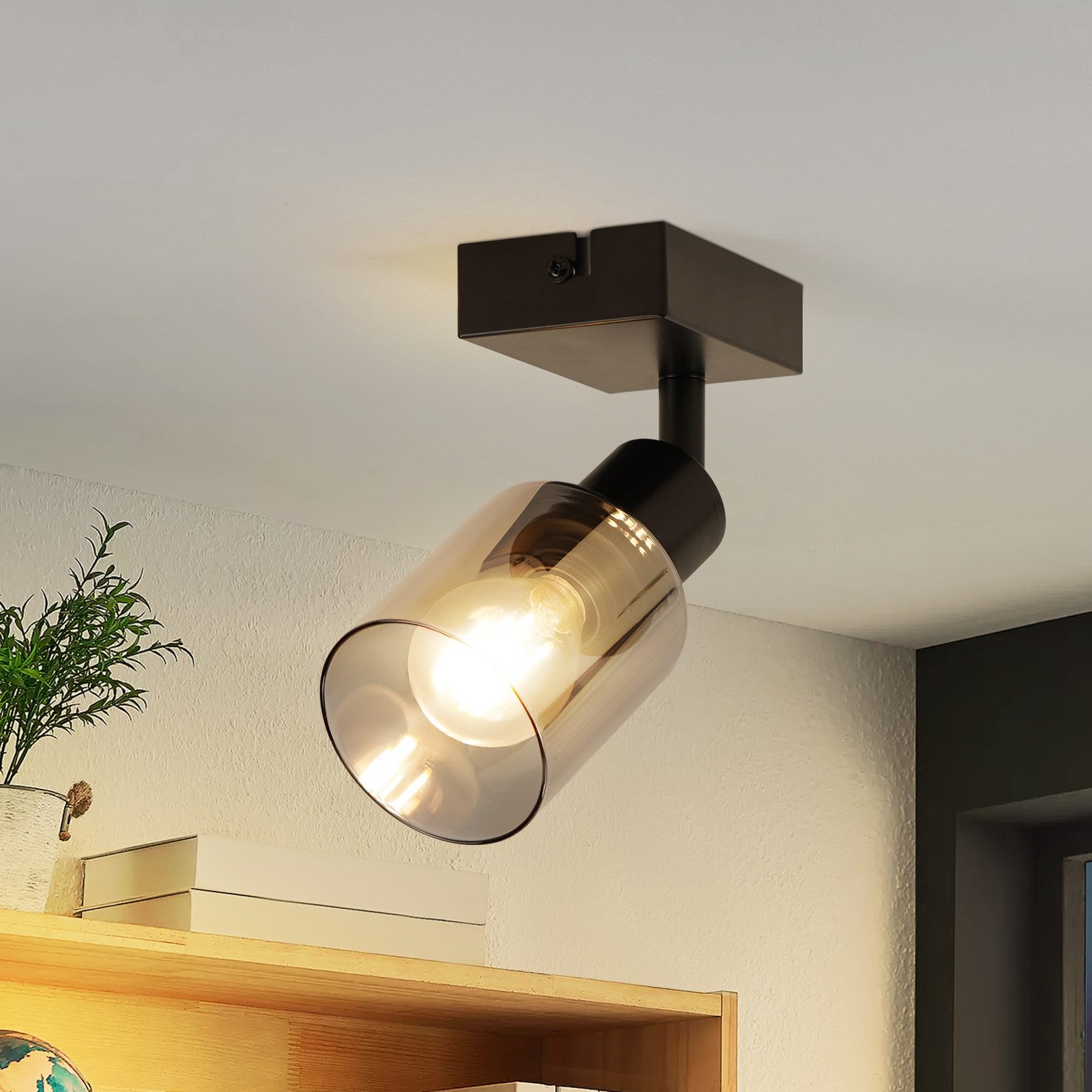 NETTLIFE - loftlampe spotlight 1 flamme sort industriel E14 loftlampe til stue