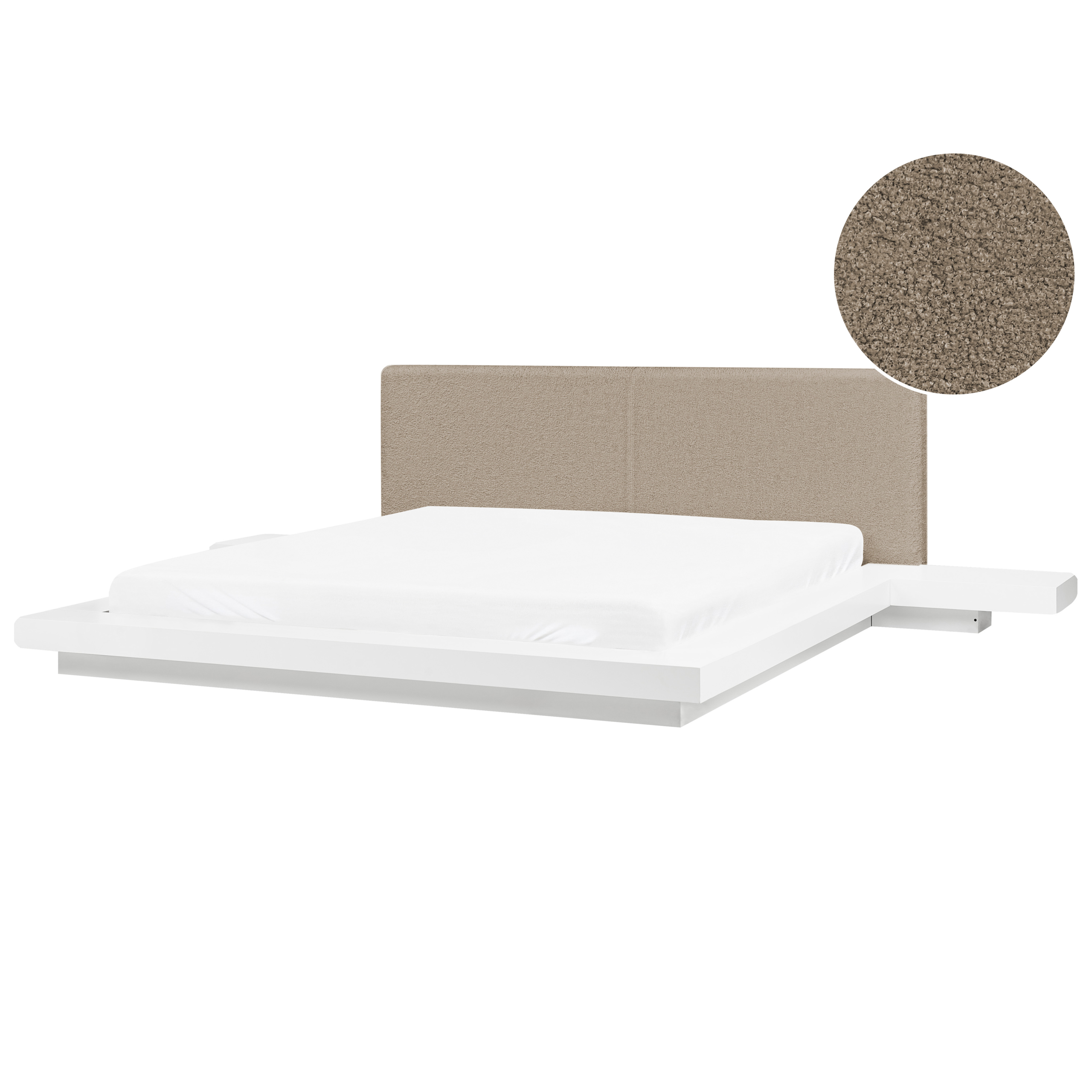 Seng Boucle ZEN 180 x 200 cm Hvid