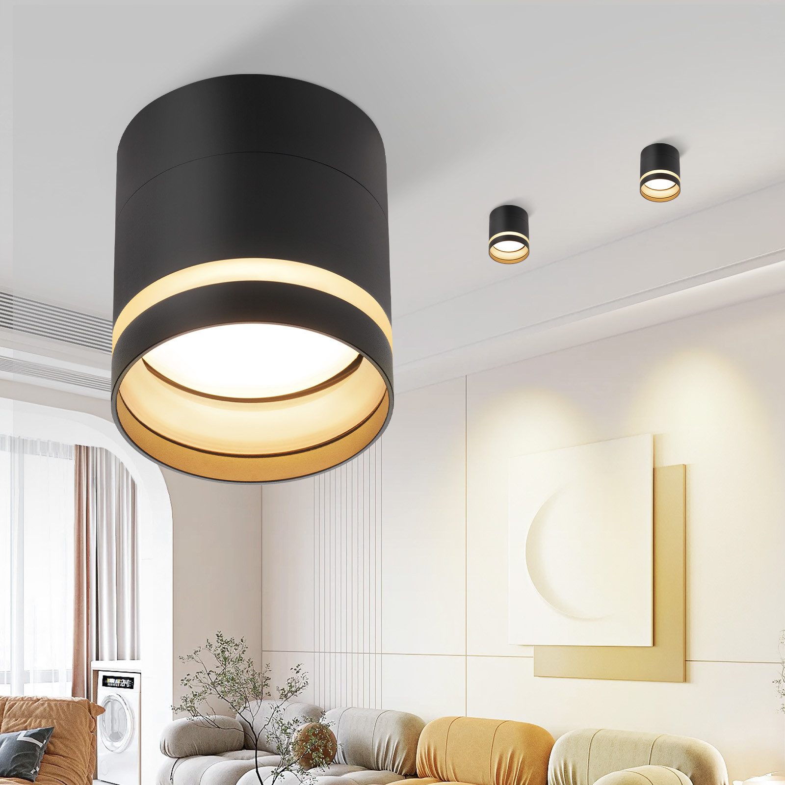 NETTLIFE LED - påbygningsspot rund loftspot sort 5 W påbygningsspot lille akryl