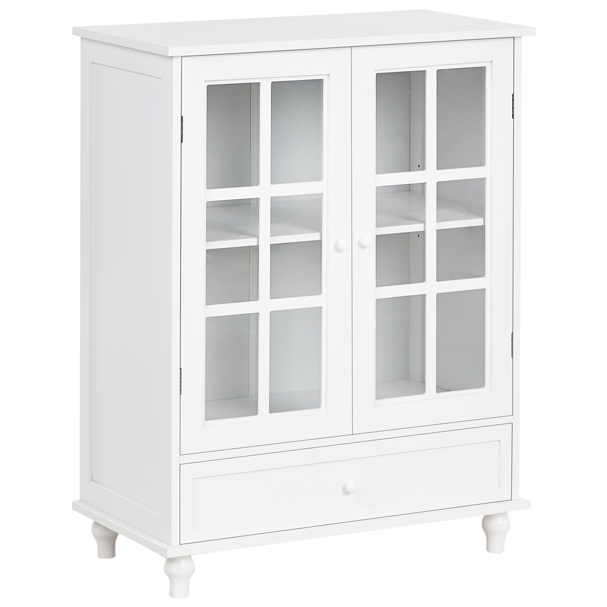 Glas vitrine skænk CARLET 71 cm Hvid