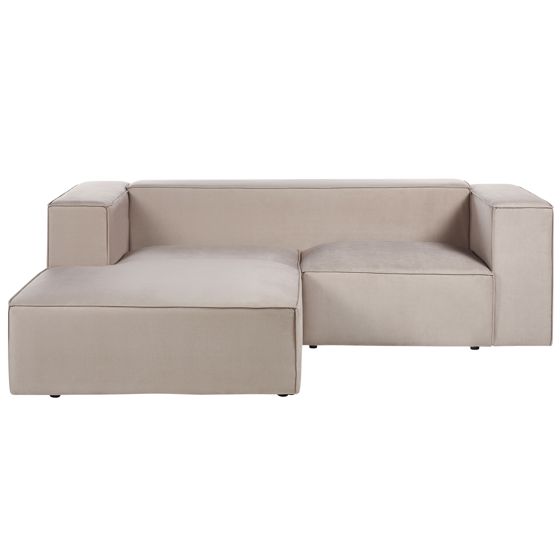 Hjørnesofa 2 personers VERNON Velour Brungrå Højrevendt