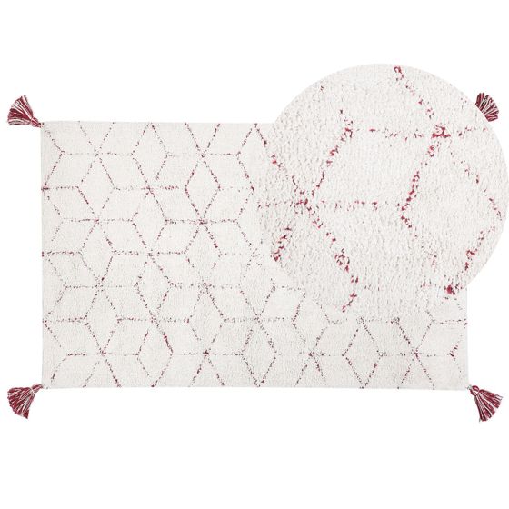 Gulvtæppe SAKARYA Hvid 80 x 150 cm Bomuld