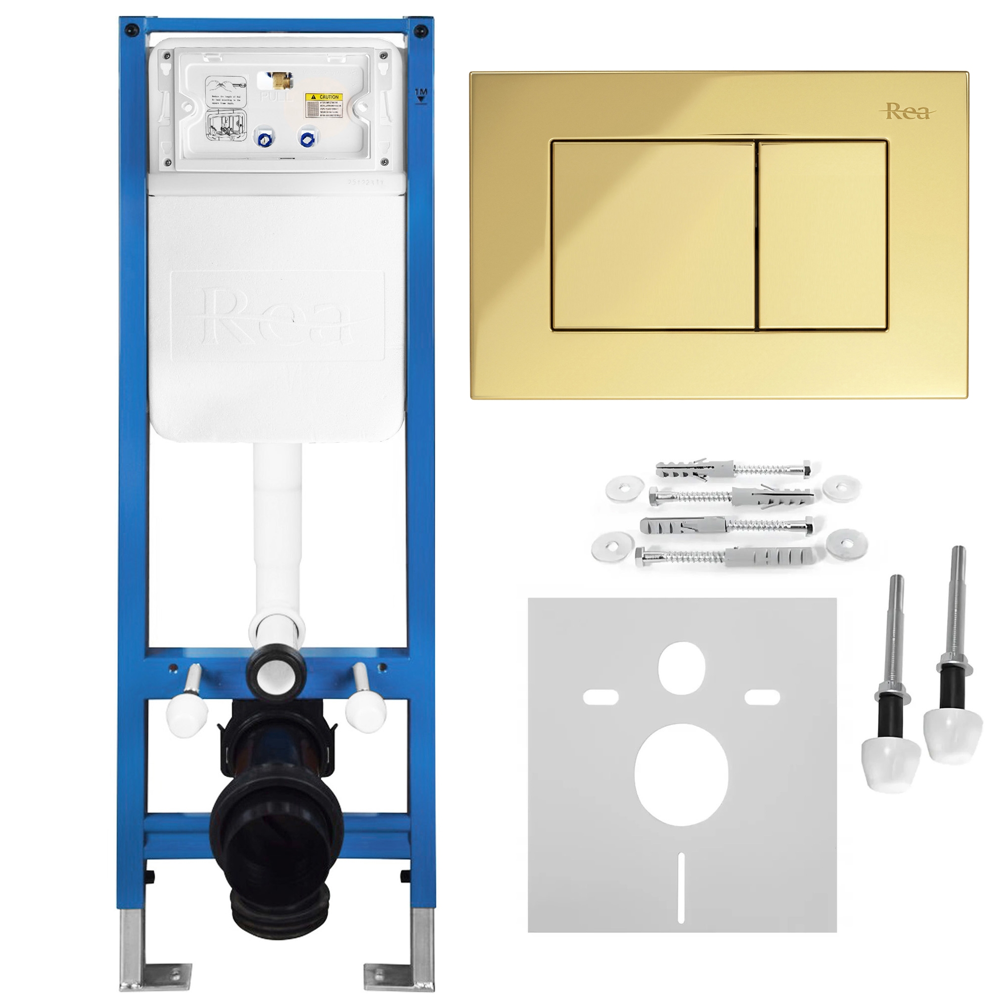 REA indbygningscisterne Slim 024N Guld, 22x35,2x106,2cm