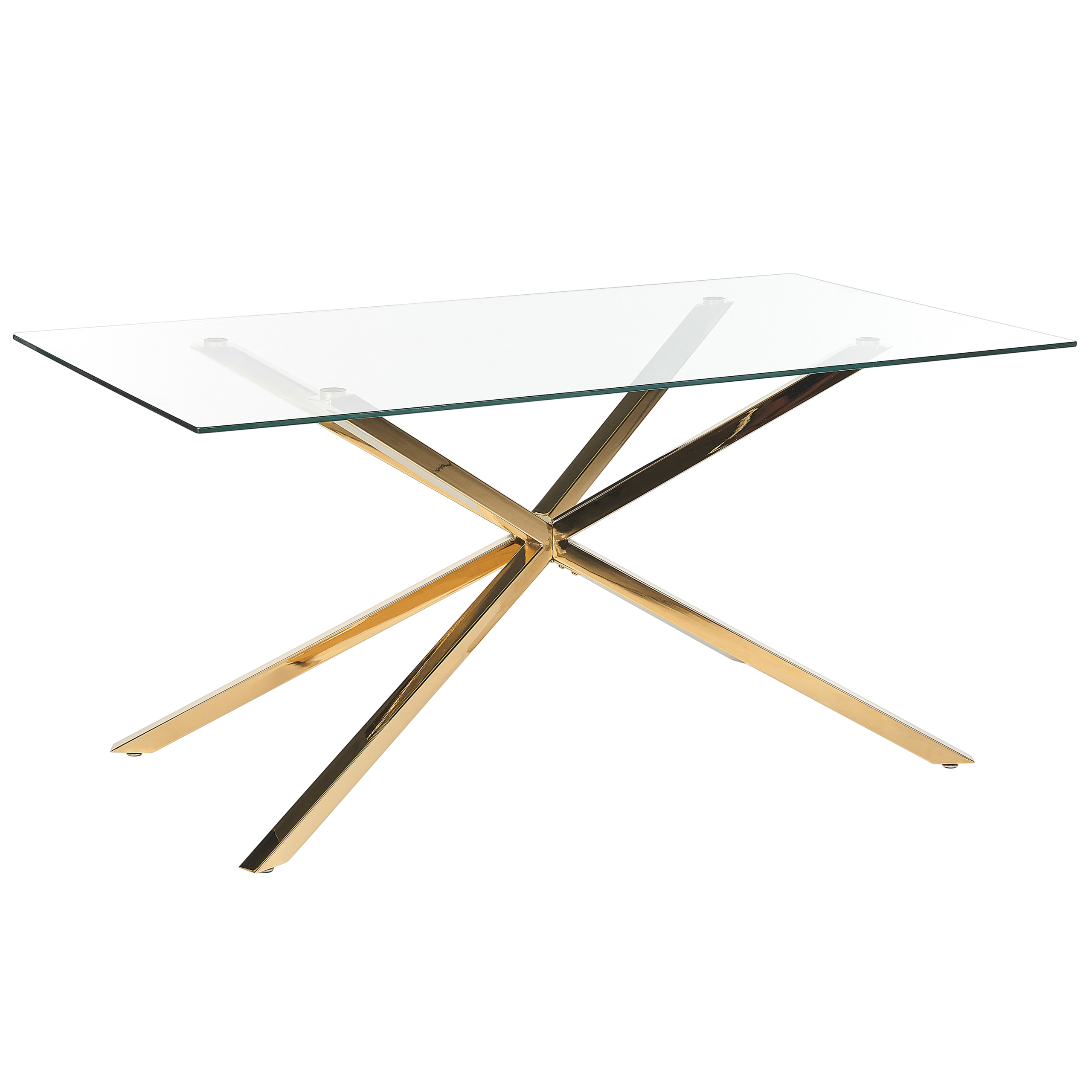 Spisebord CORA Guld 160 cm 90 cm Hærdet glas