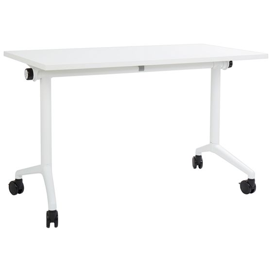 Sammenklappeligt skrivebord CAVI 120 cm 60 cm med hjul Hvid