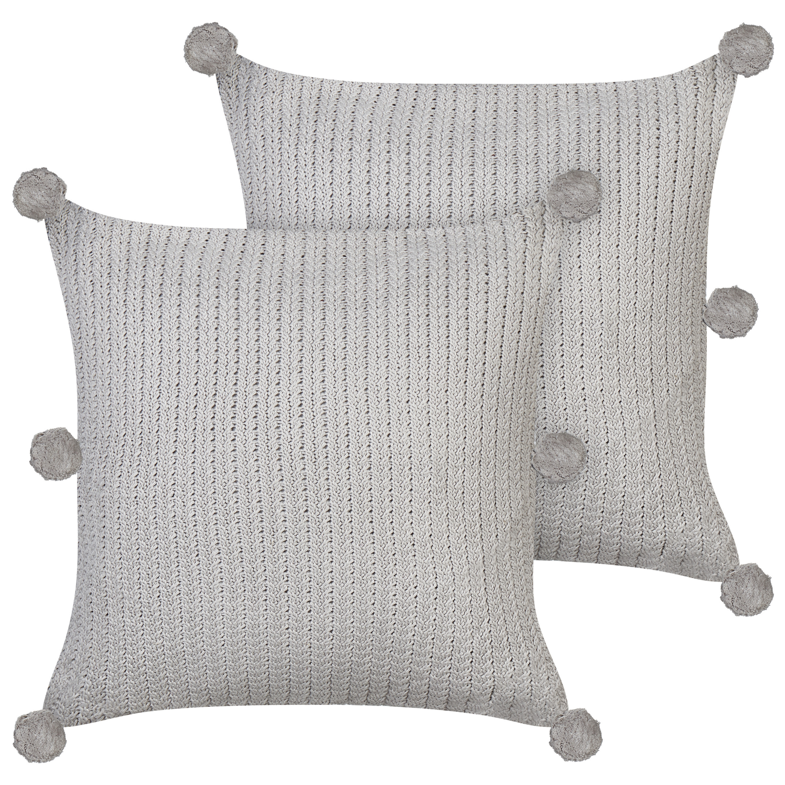 Sæt af 2 pyntepuder OCOTEA 45 x 45 cm Bomuld Grå Ensfarvet