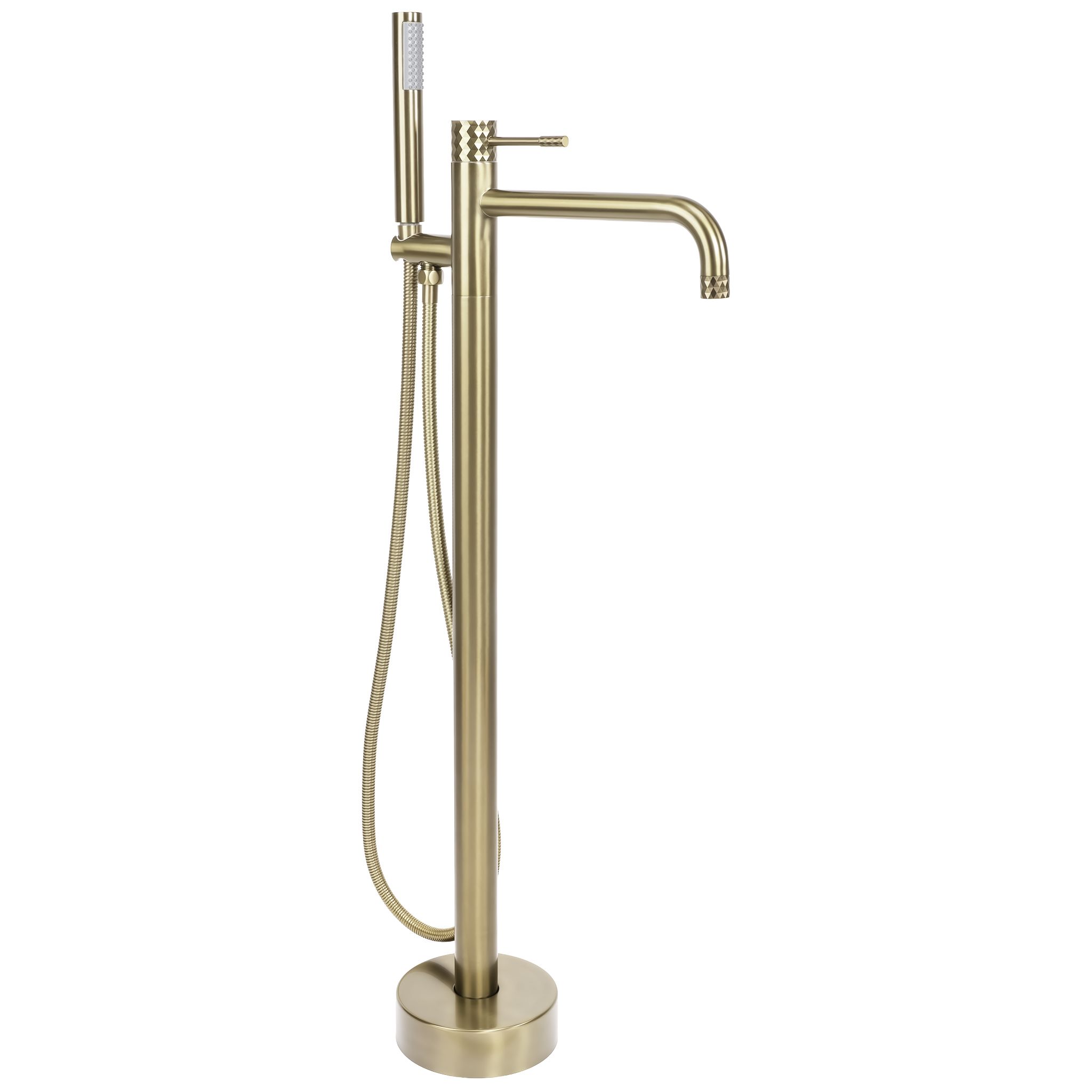 REA gulvmonteret badekarsarmatur Lungo Diamond , Børstet guld, 23,5x16x88cm