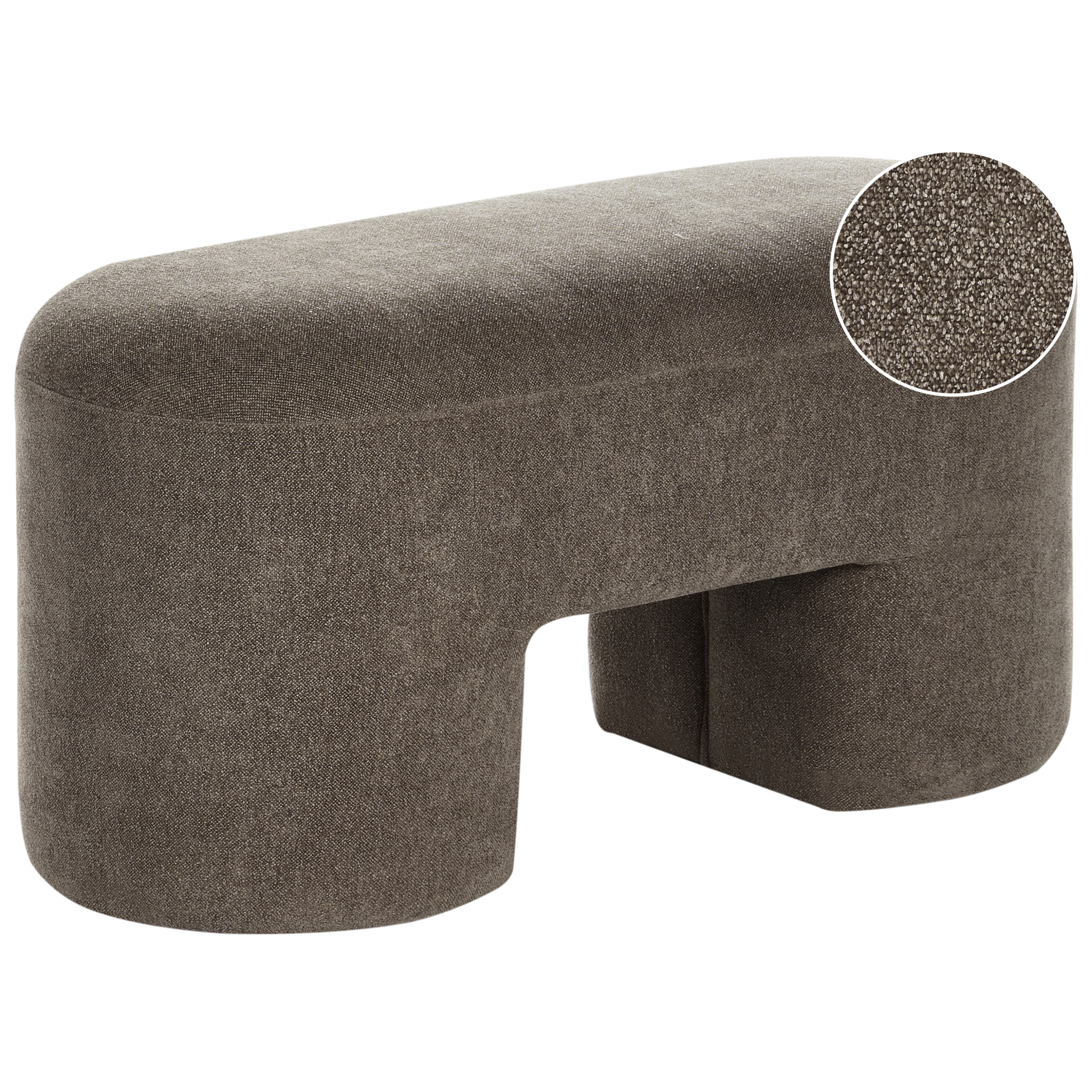 Polstret bænk DECORAH Boucle Brun