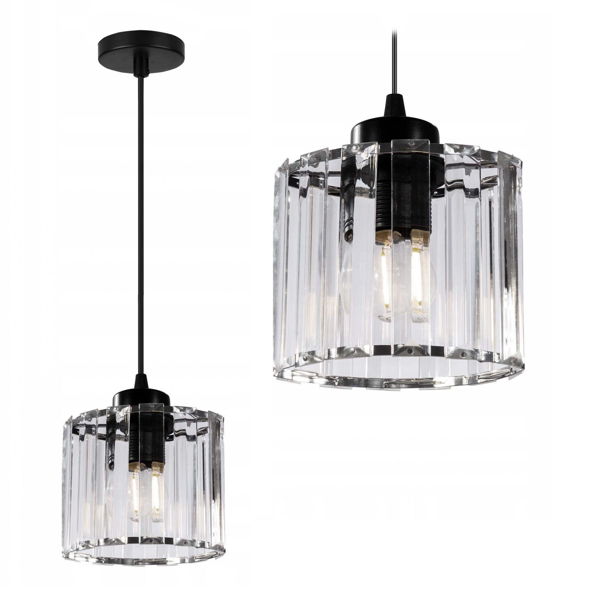 TOOLIGHT hængende loftlampe APP511-1CP Sort 102x13x12cm