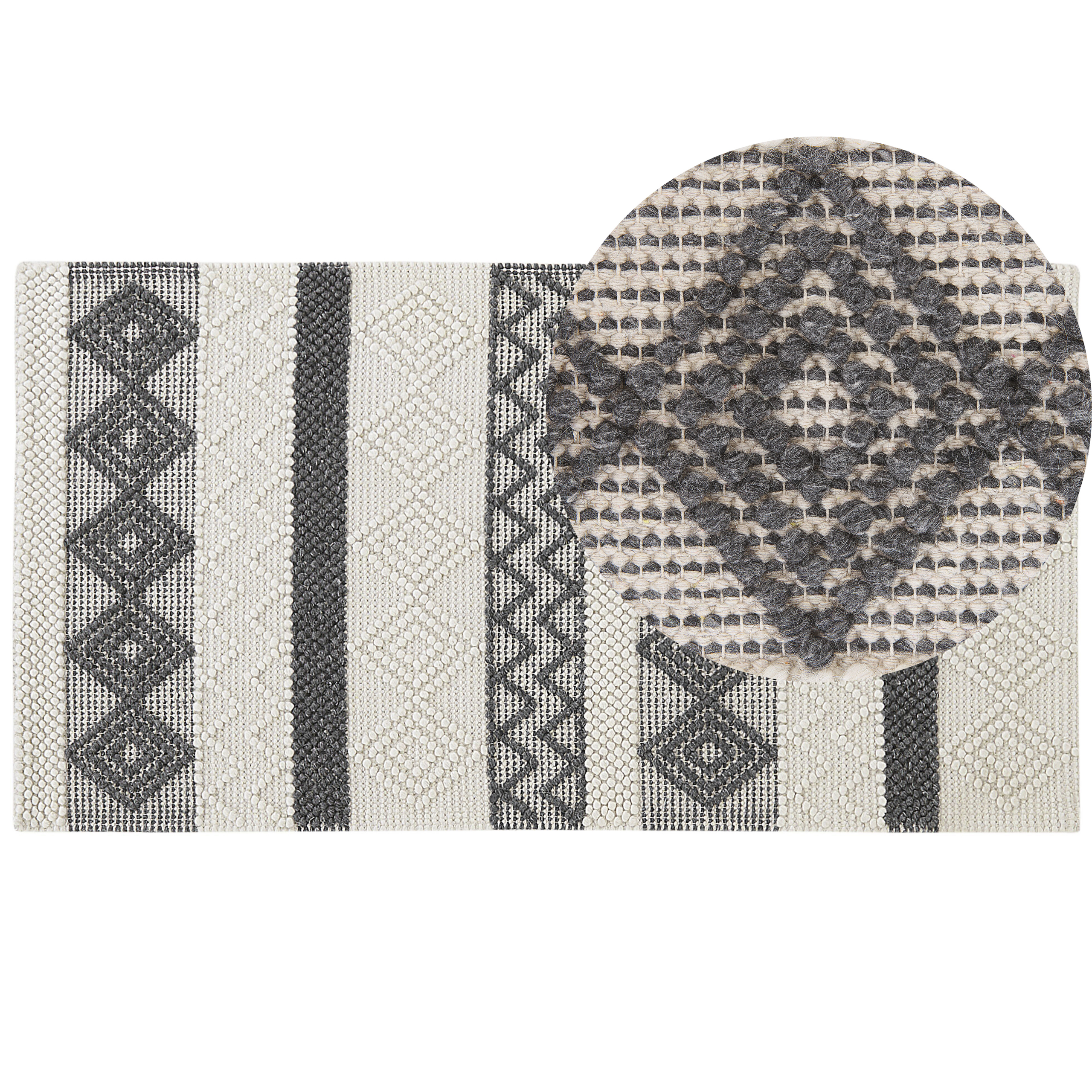 Gulvtæppe DAVUTLAR Lys Beige 80 x 150 cm Uld
