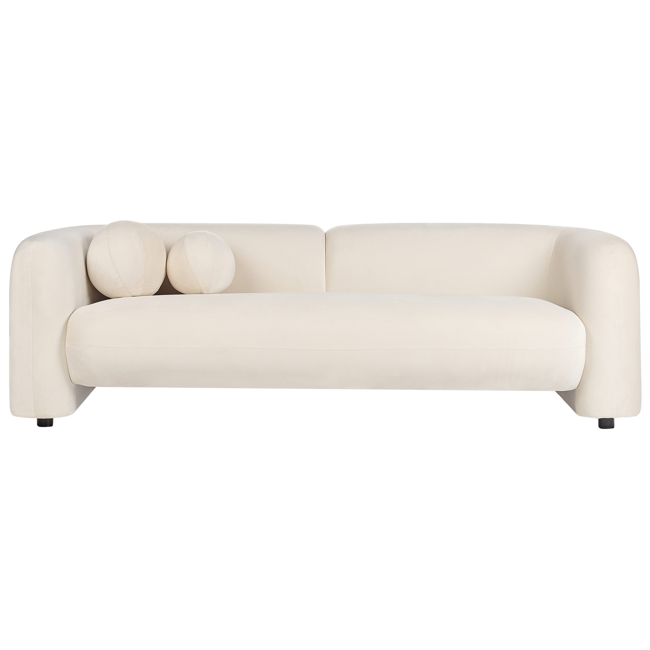 Sofa 3 personers LEIREN Velour Cremehvid