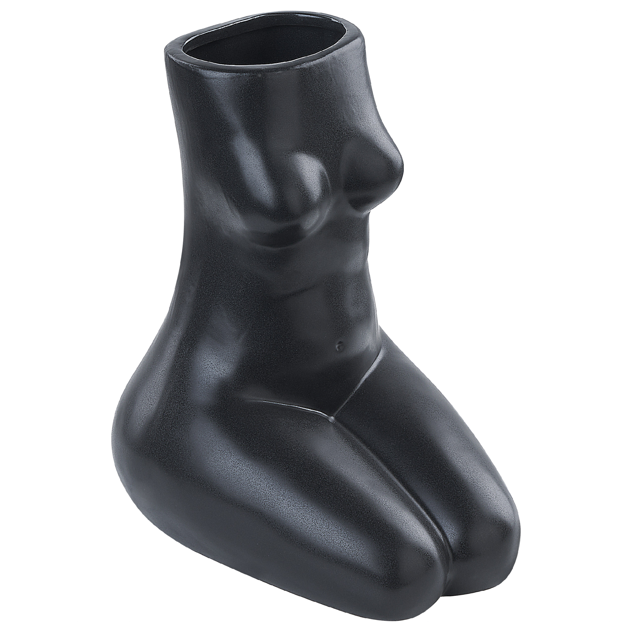 Blomstervase PYRGOS 22 cm Keramik Sort