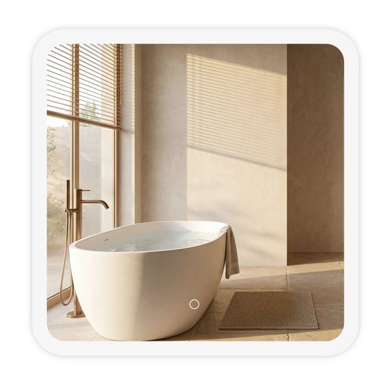 REA spejl TOP-2 70X70 70x70 Led Gennemsigtig 70x70x2cm