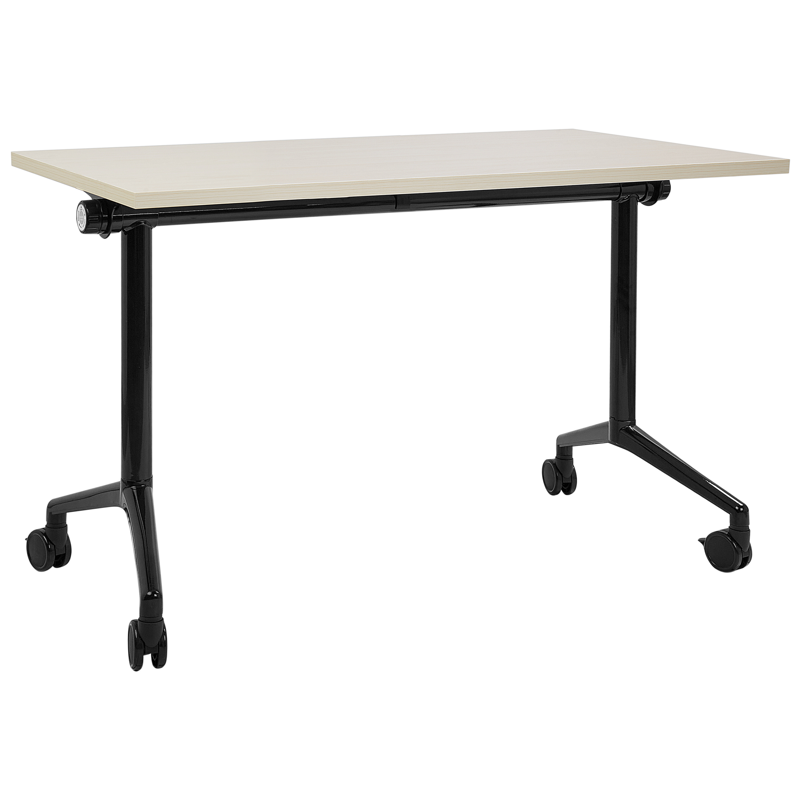 Sammenklappeligt skrivebord CAVI 120 cm 60 cm med hjul Lysebrun