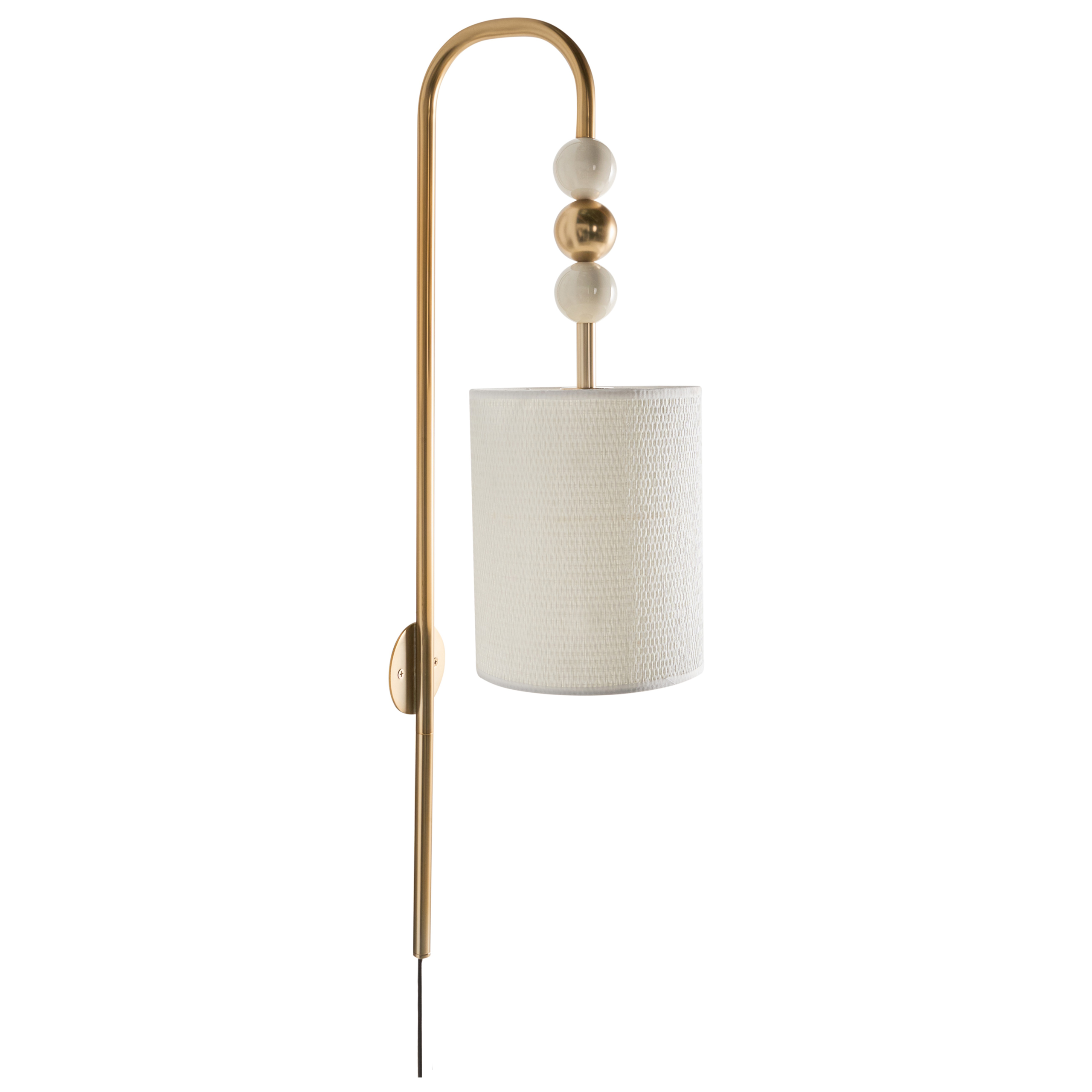 Væglampe LOKY Metal Messing/beige