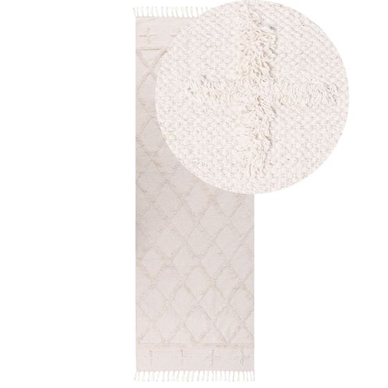 Gulvtæppe TOZLU Beige 80 x 230 cm Bomuld