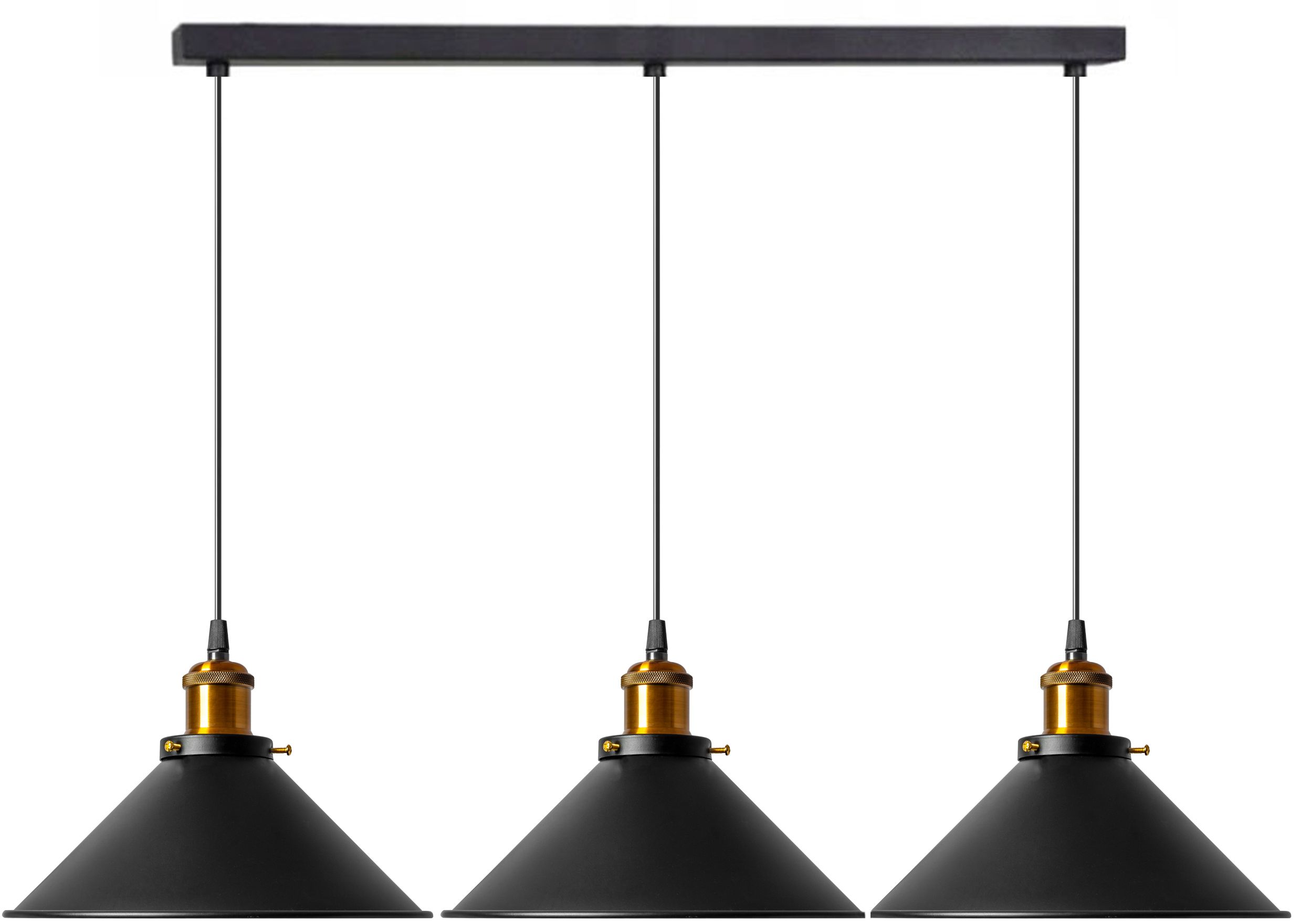 TOOLIGHT hængende loftlampe APP017-3CP PORTO Sort 15,5x60x15,5cm