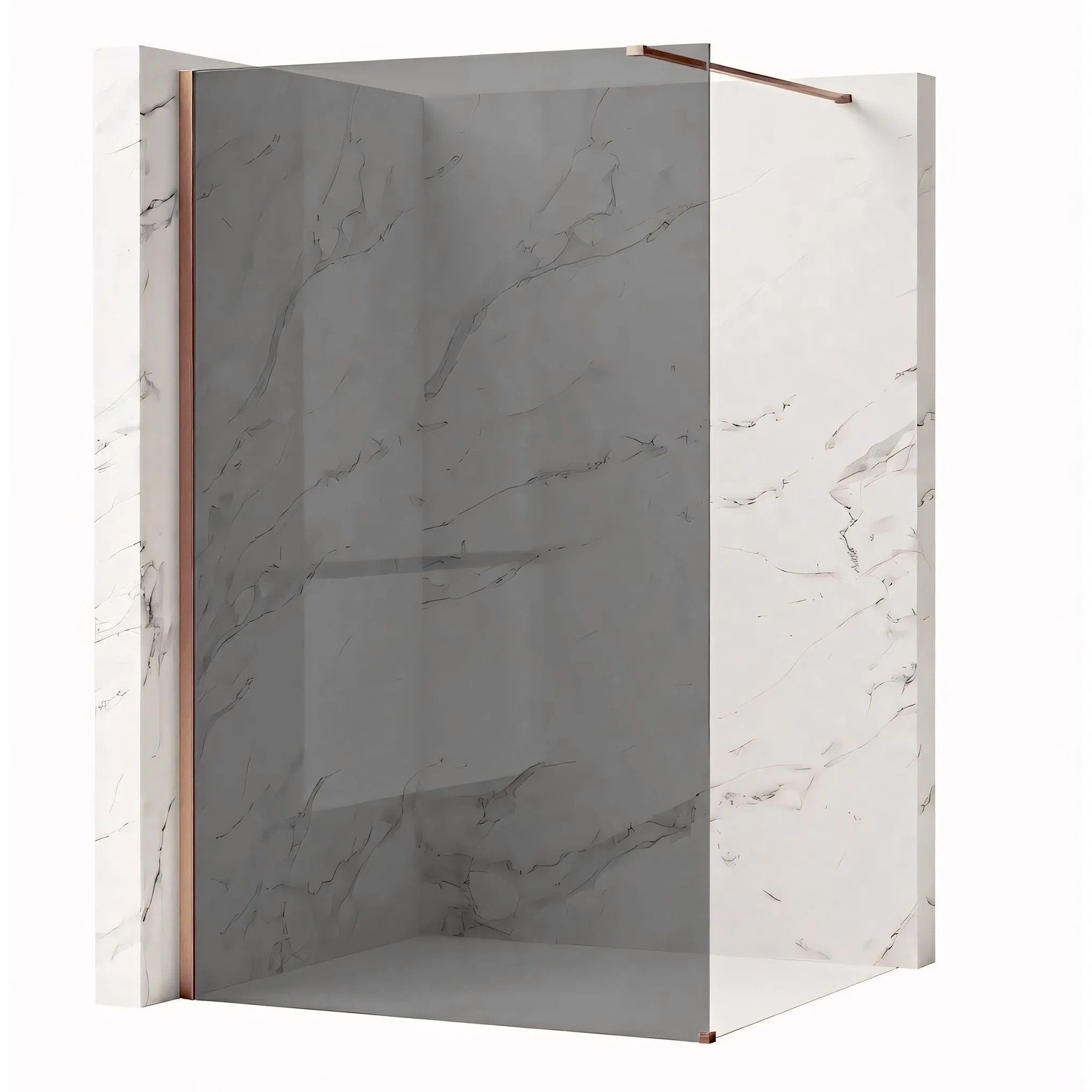 REA brusevæg Flexi Grey 110 Børstet kobber, 120x110x195cm