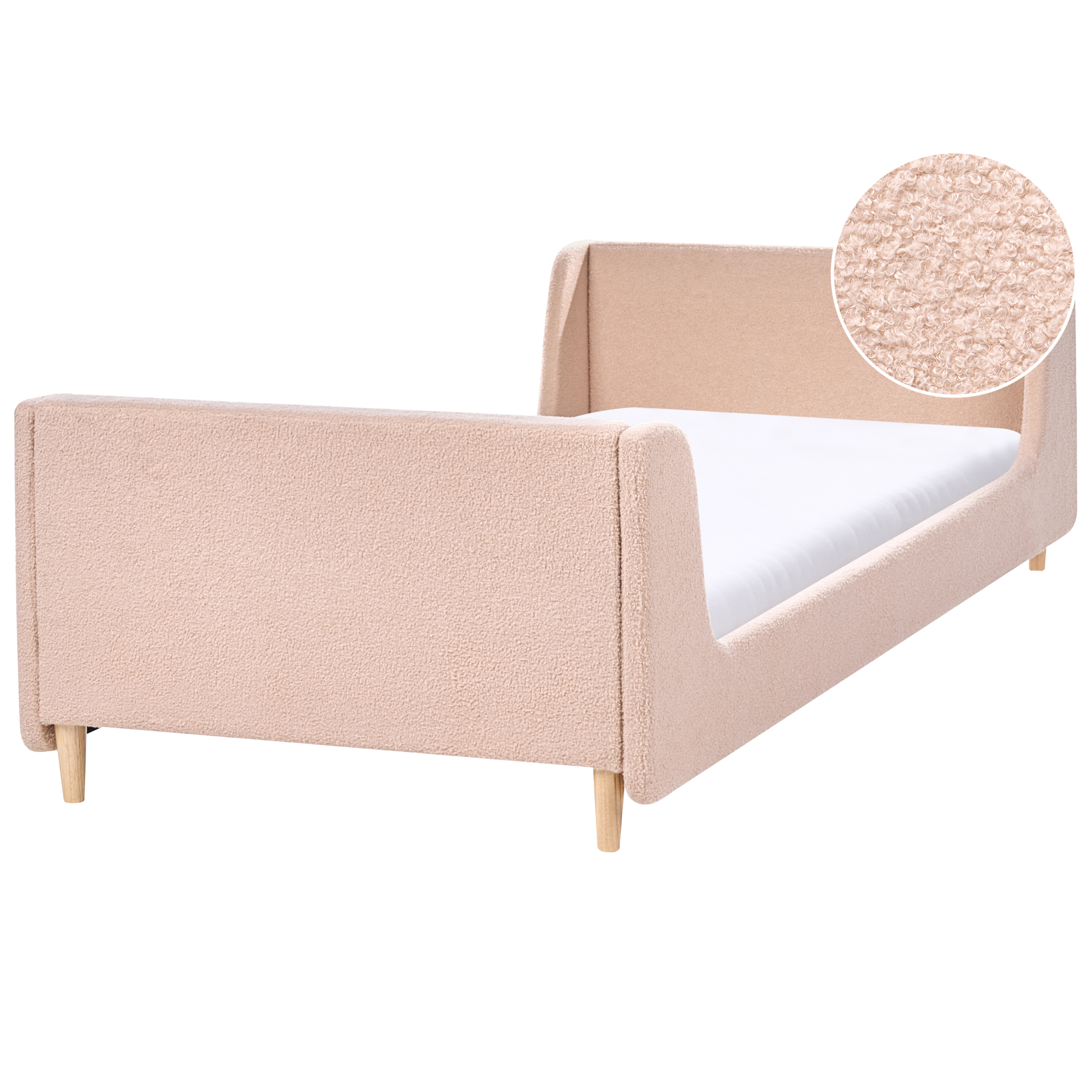 Børneseng Boucle LAYE 90 x 200 cm Beige
