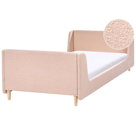 Børneseng Boucle LAYE 90 x 200 cm Beige