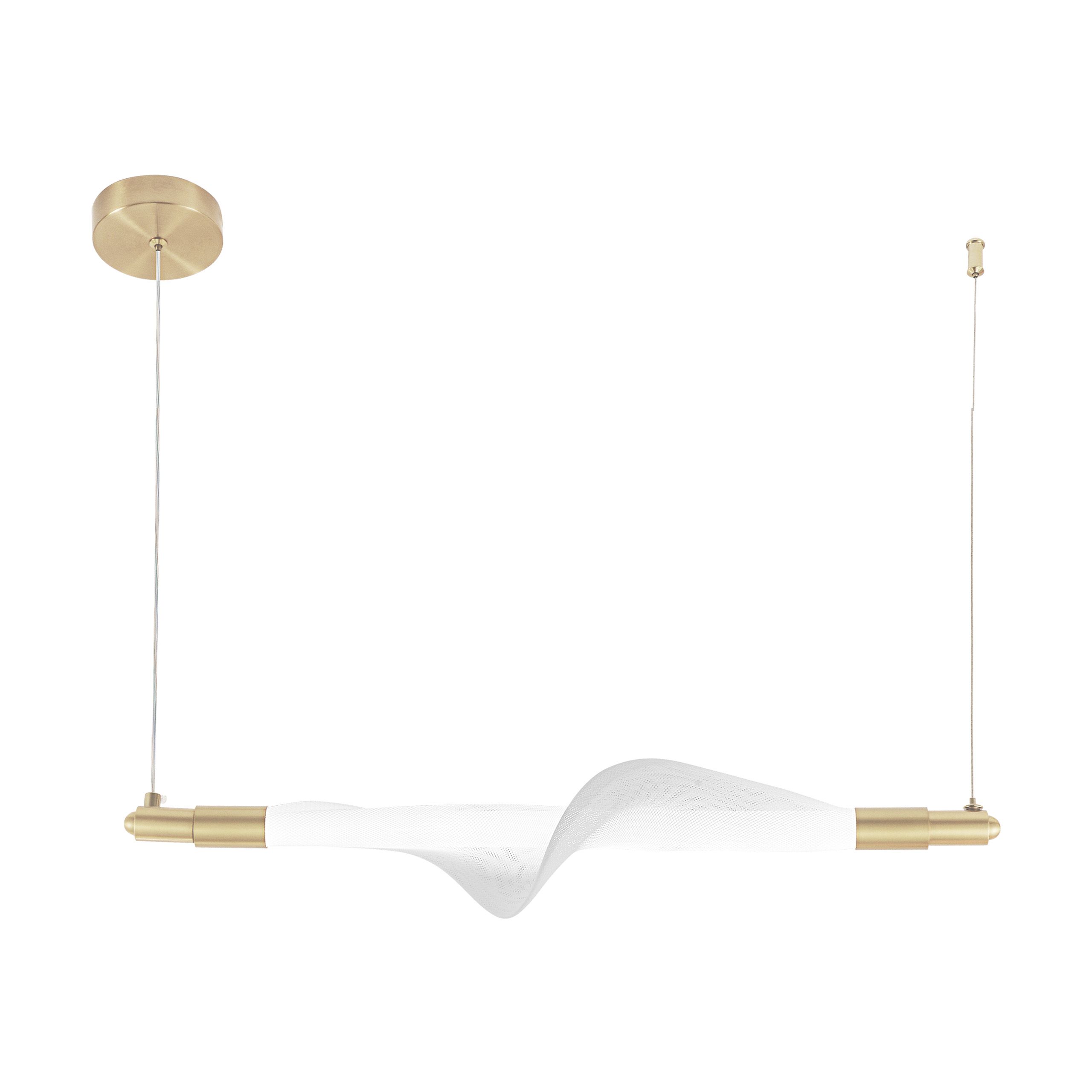 TOOLIGHT hængende loftlampe LED G011-CP LINE Hvid/Guld 62x62x103cm