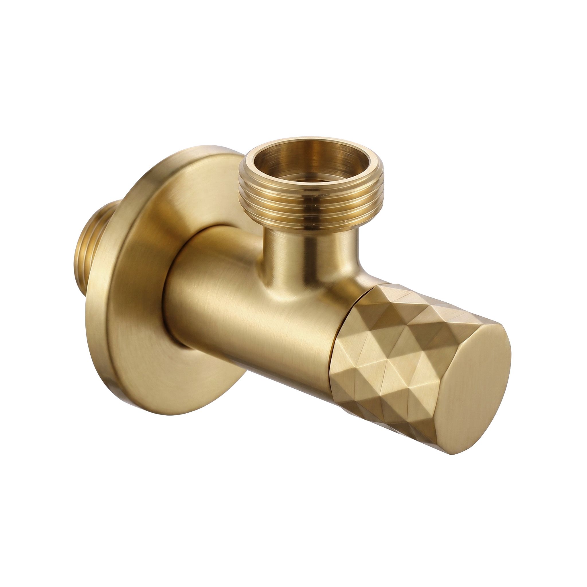 REA vinkelventil Diamond 03 1/2" x 3/4" , Børstet guld, 6,6x5x4,1cm