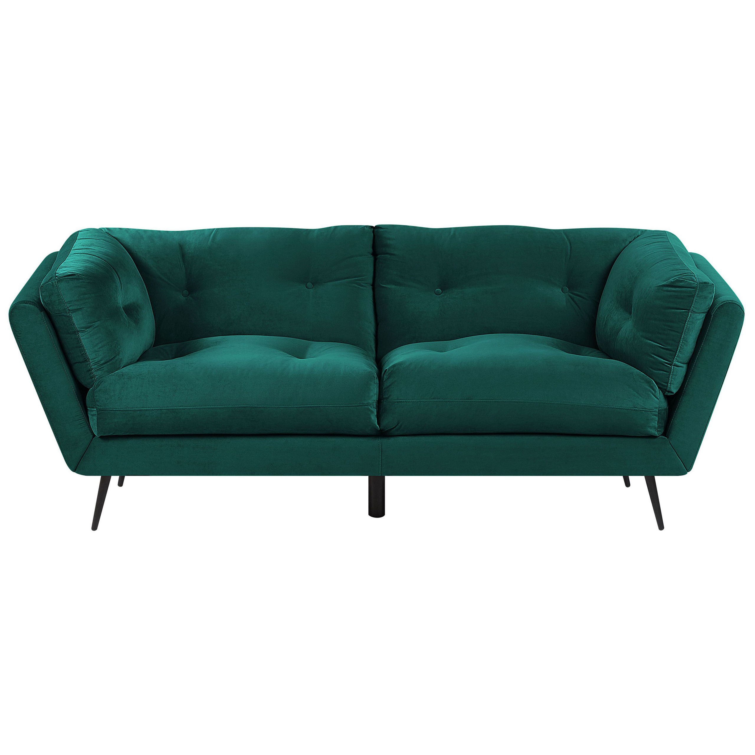 Sofa 3 personers LENVIK Velour Smaragdgrøn