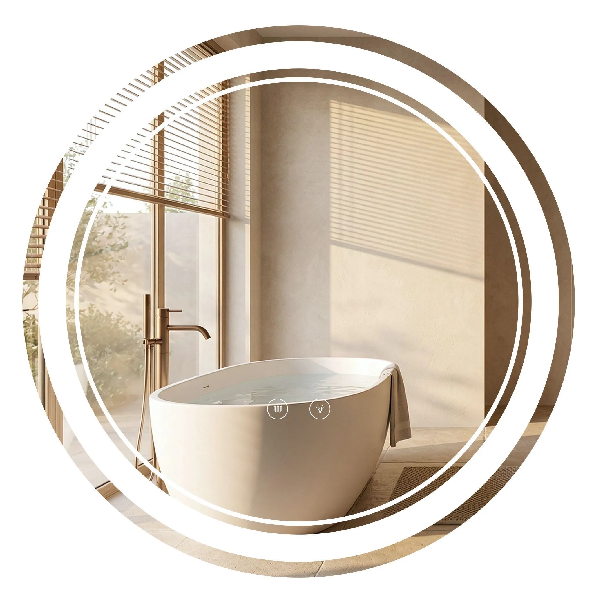 REA spejl SOFT 90 LED Gennemsigtig 2,5x90x90cm
