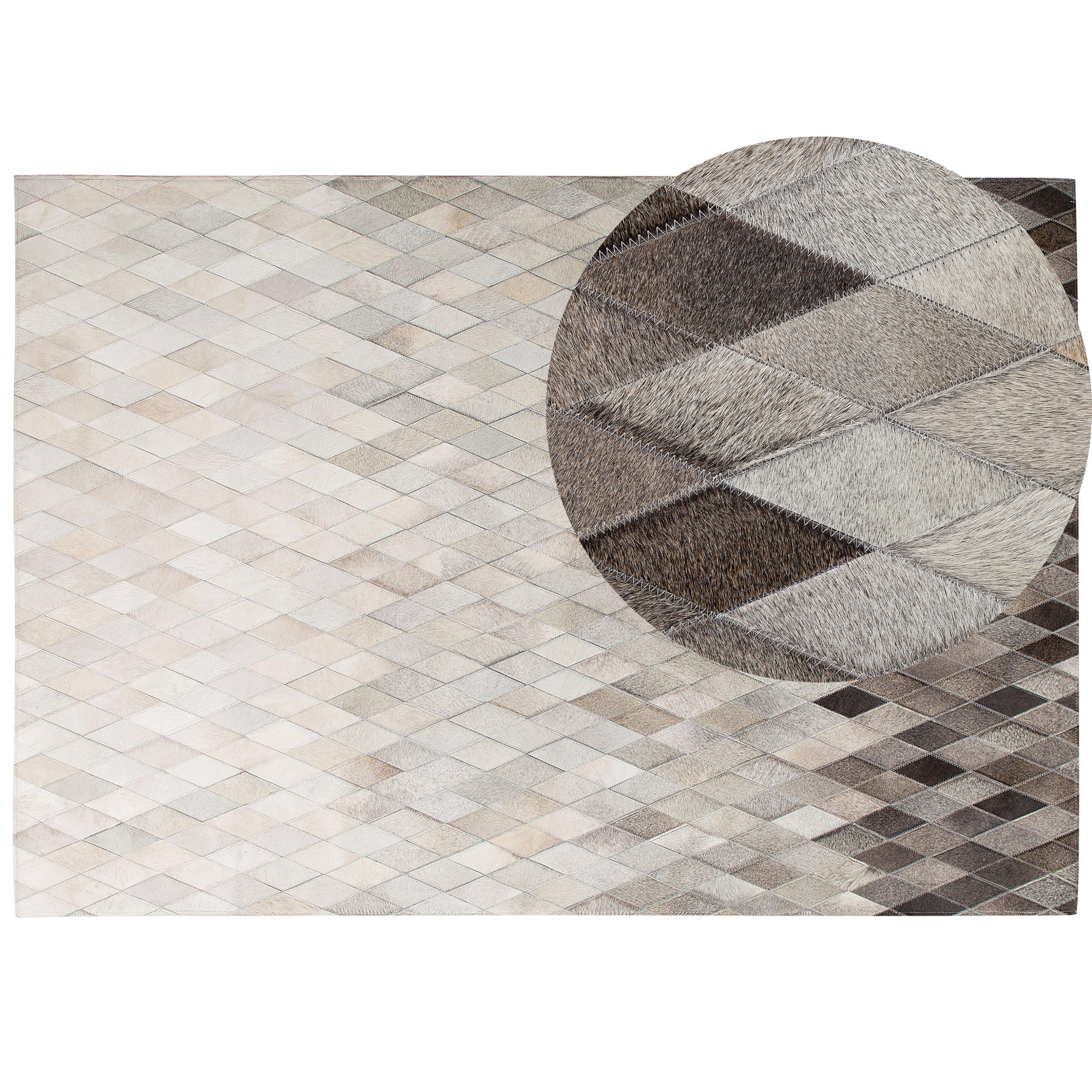 Gulvtæppe MALDAN Beige 160 x 230 cm Ægte læder